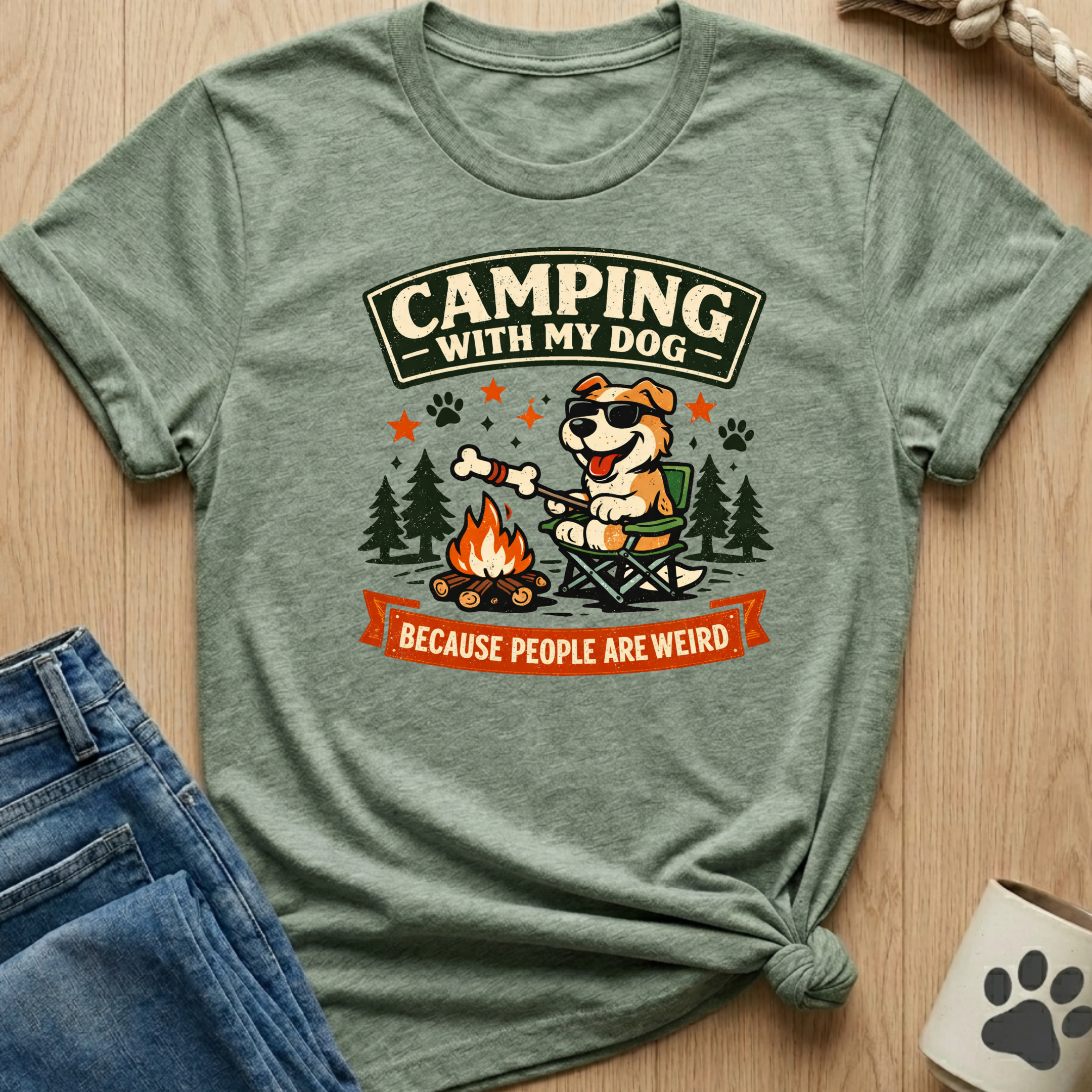 Camping With Dog T-Shirt