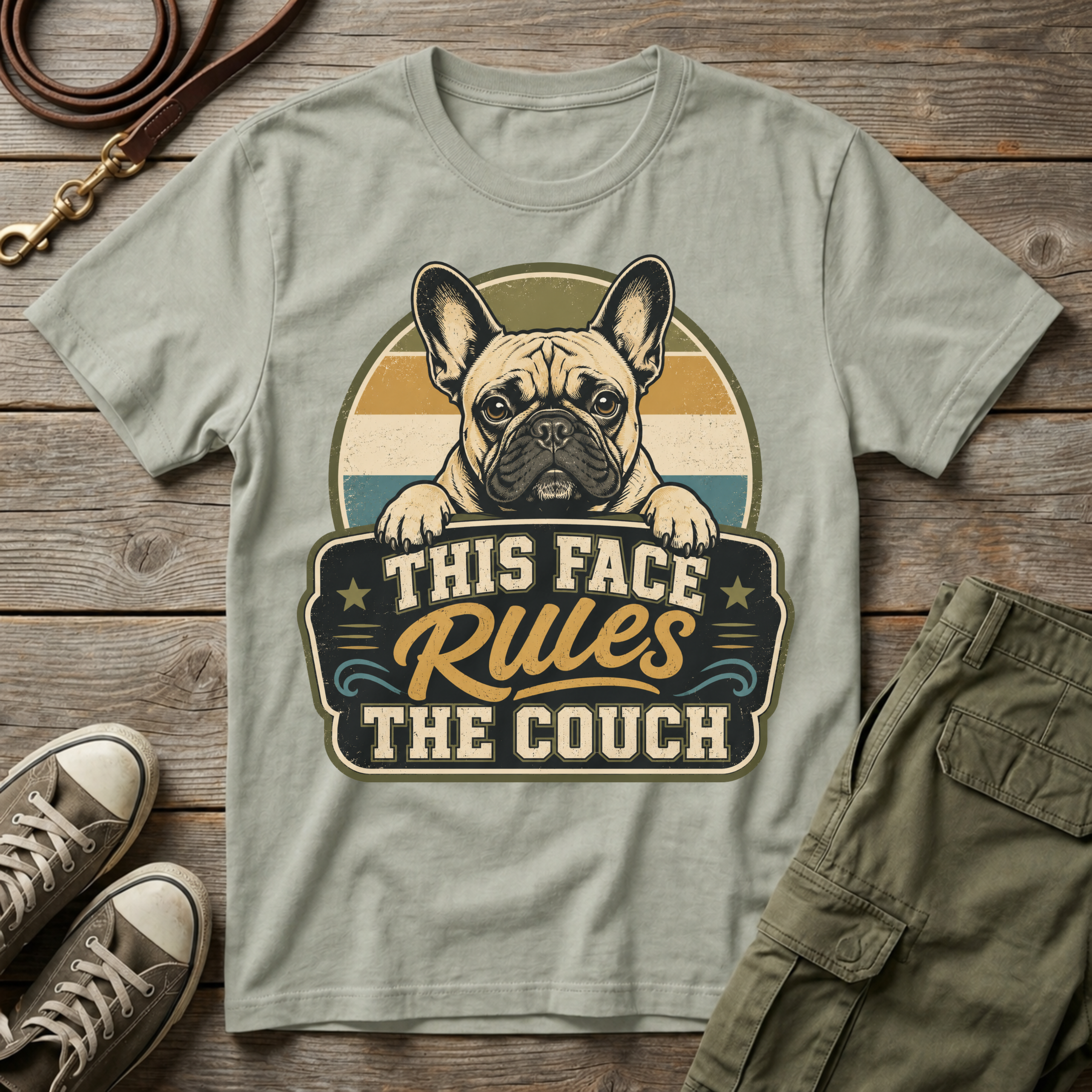 Frenchie Rules The Couch T-Shirt