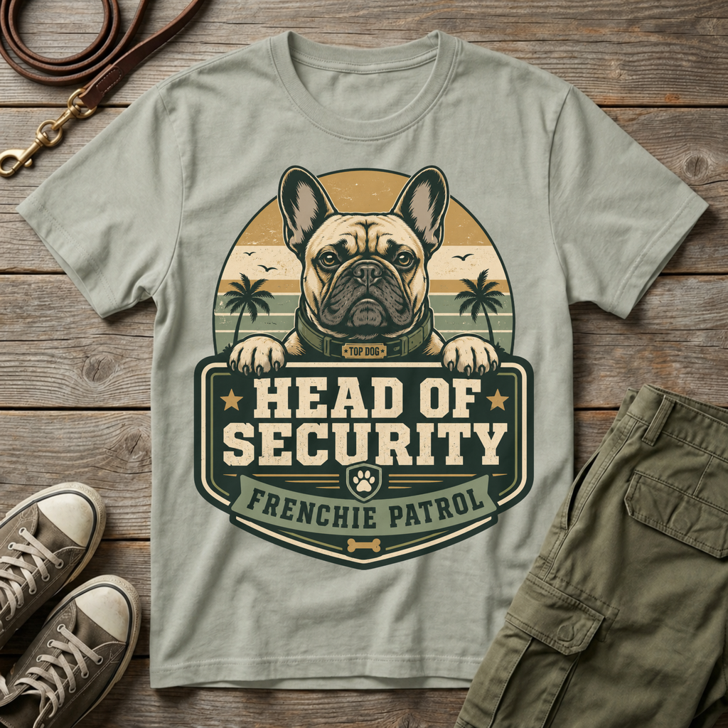 Frenchie Patrol Head Security T-Shirt