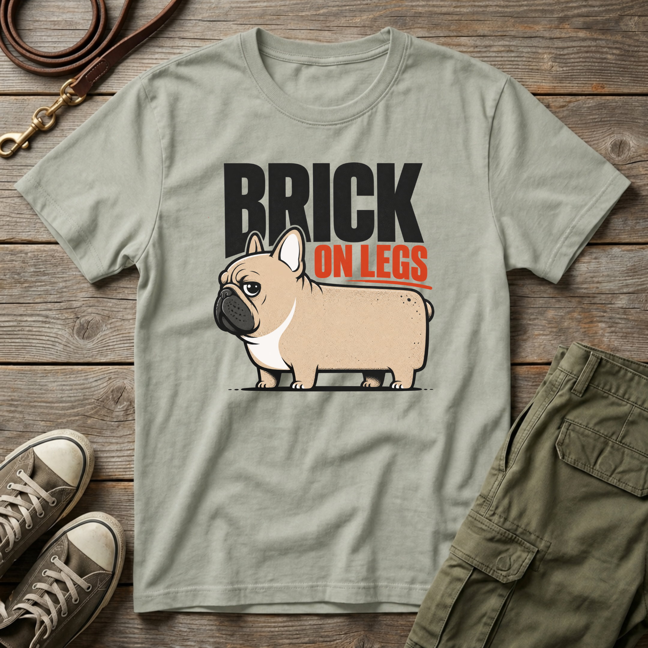 Frenchie Brick On Legs T-Shirt