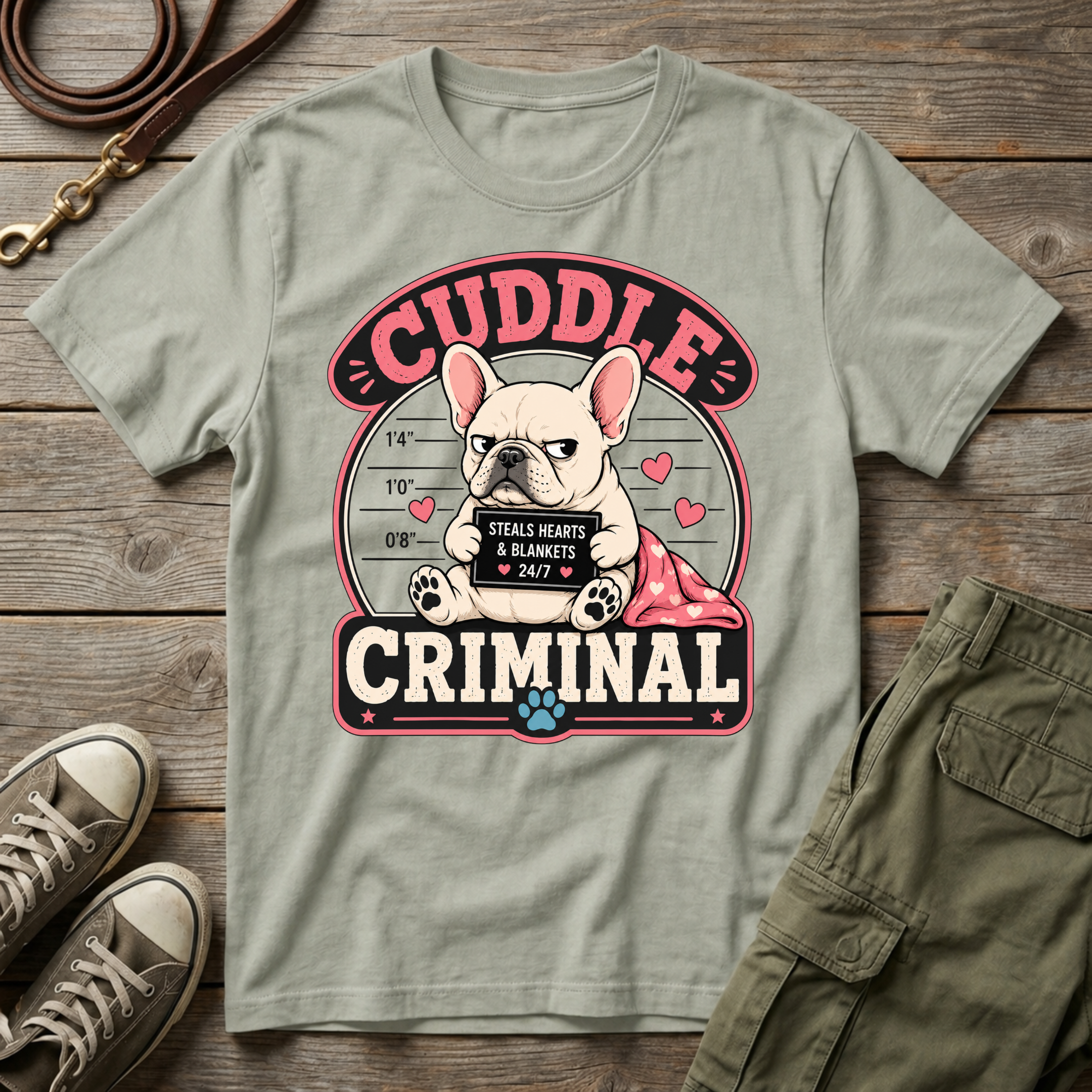 Frenchie Cuddle Criminal T-Shirt