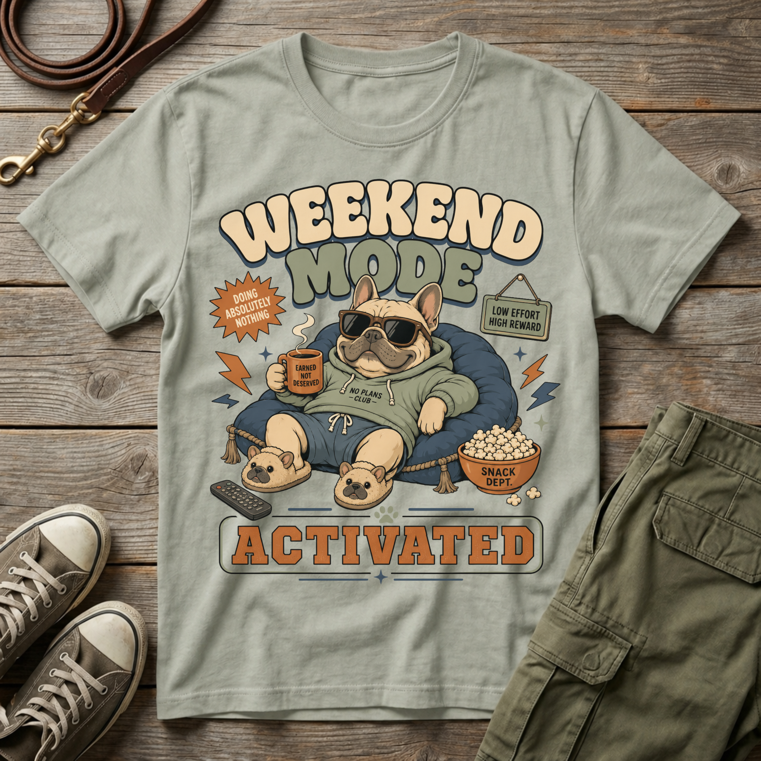 Frenchie Weekend Mode T-Shirt