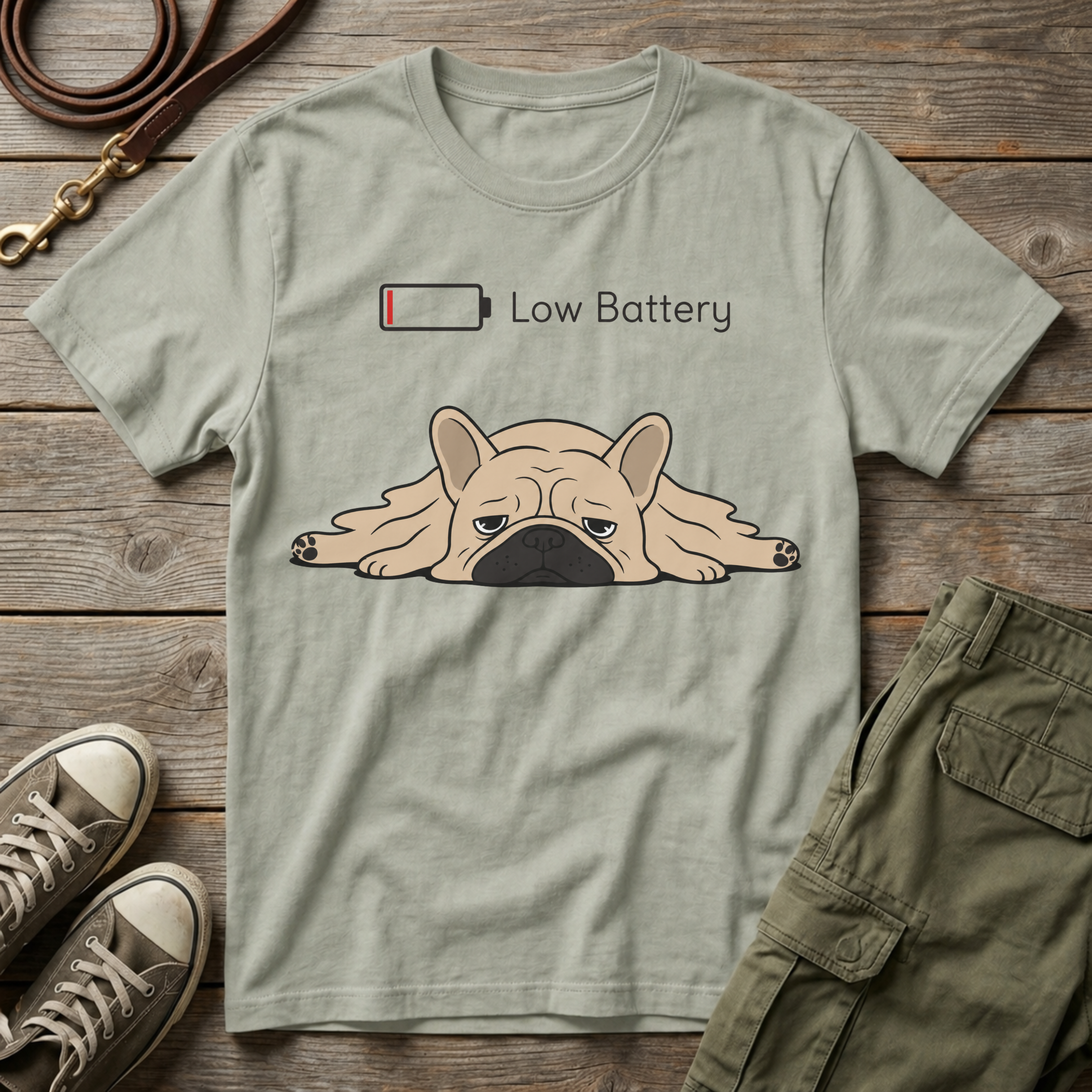 Frenchie Low Battery T-Shirt