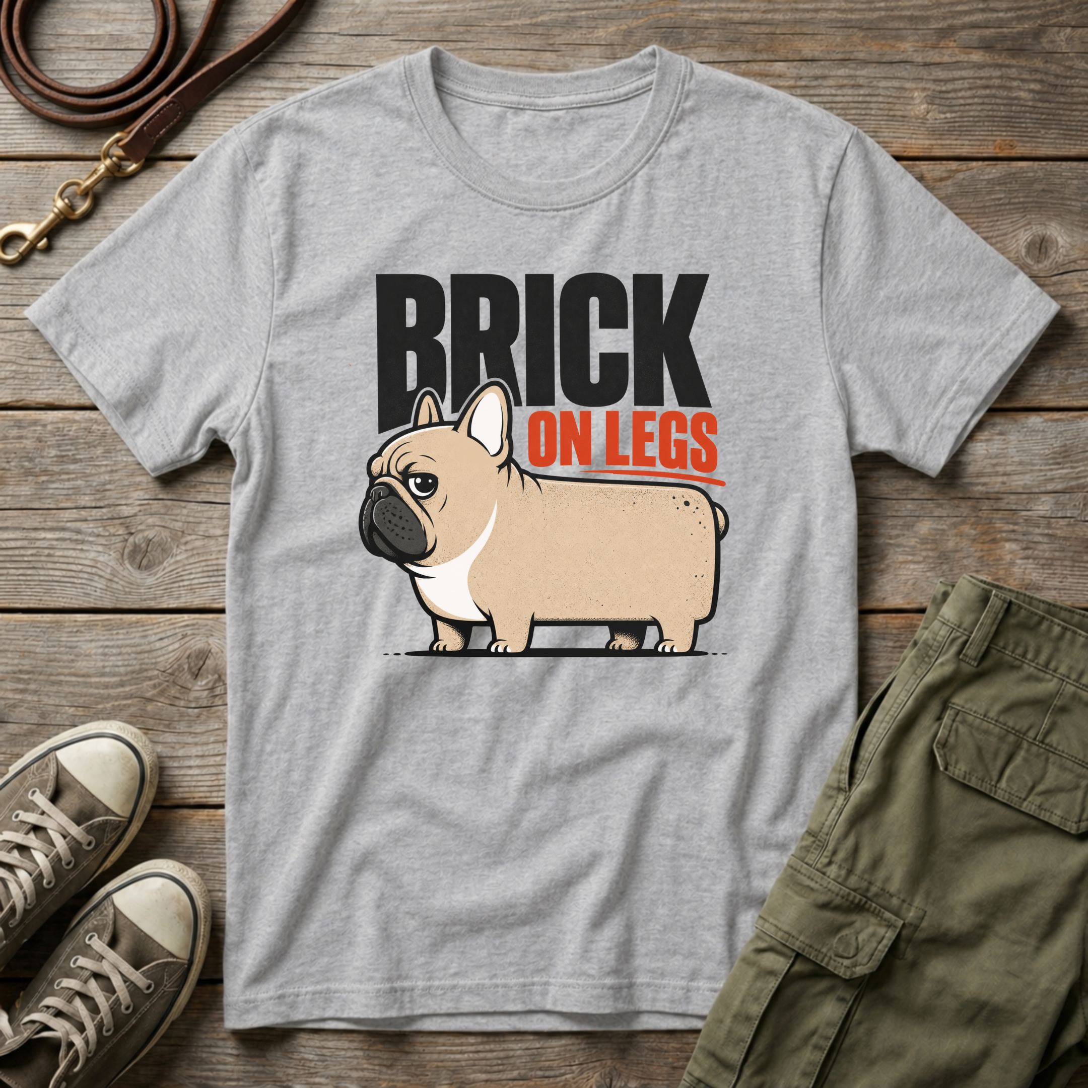 Frenchie Brick On Legs T-Shirt