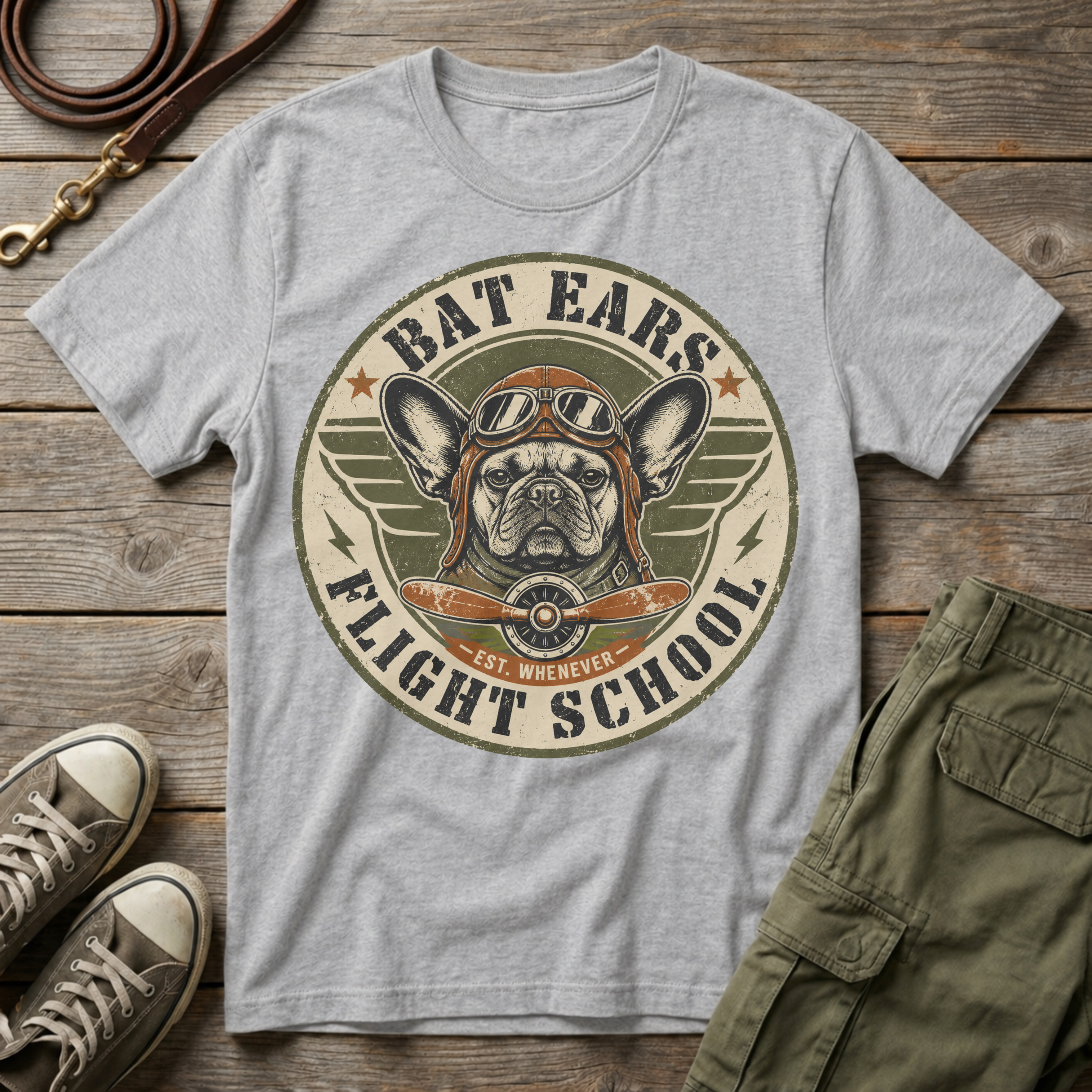 Frenchie Flight School T-Shirt