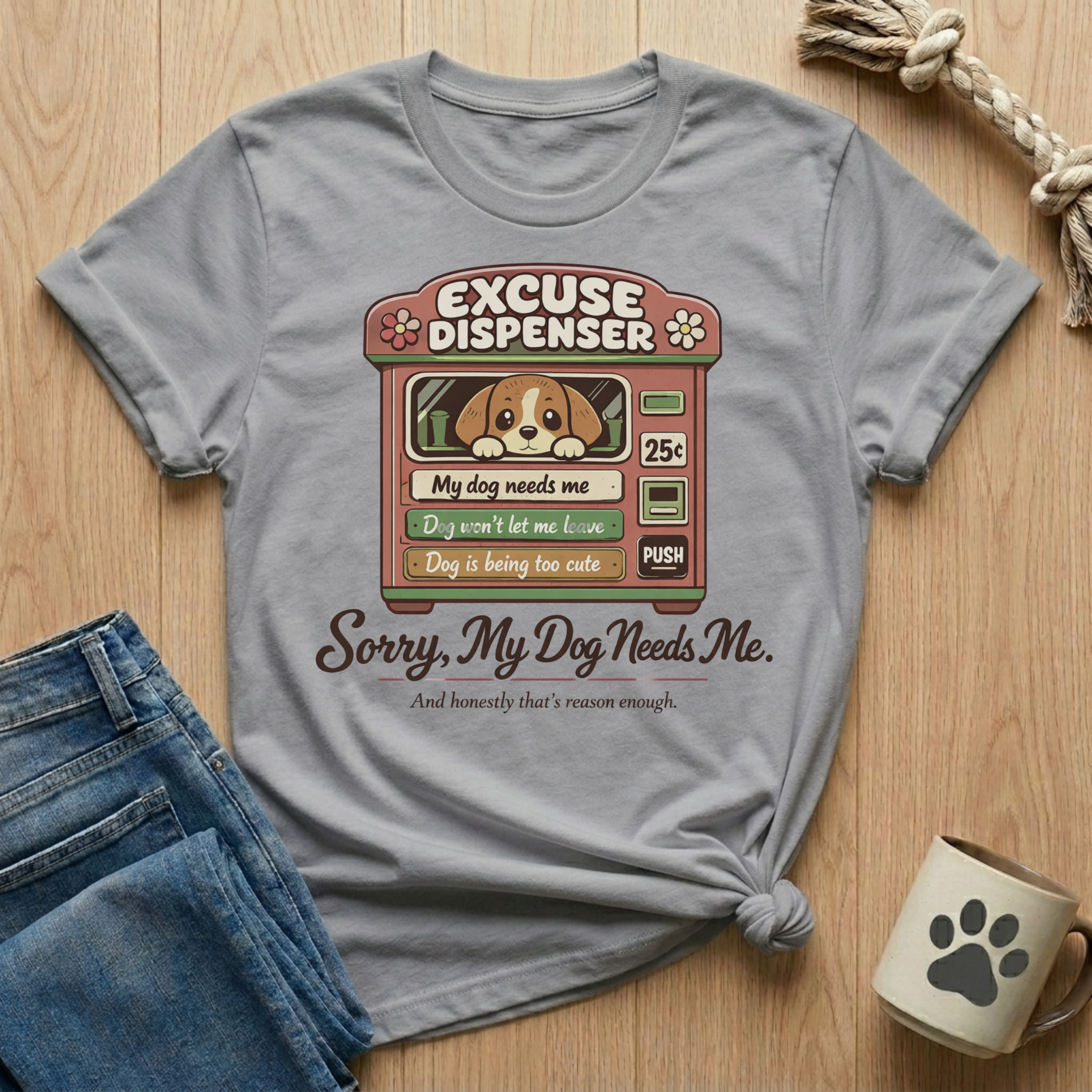 Excuse Dispenser - Sorry My Dog Needs Me T-Shirt