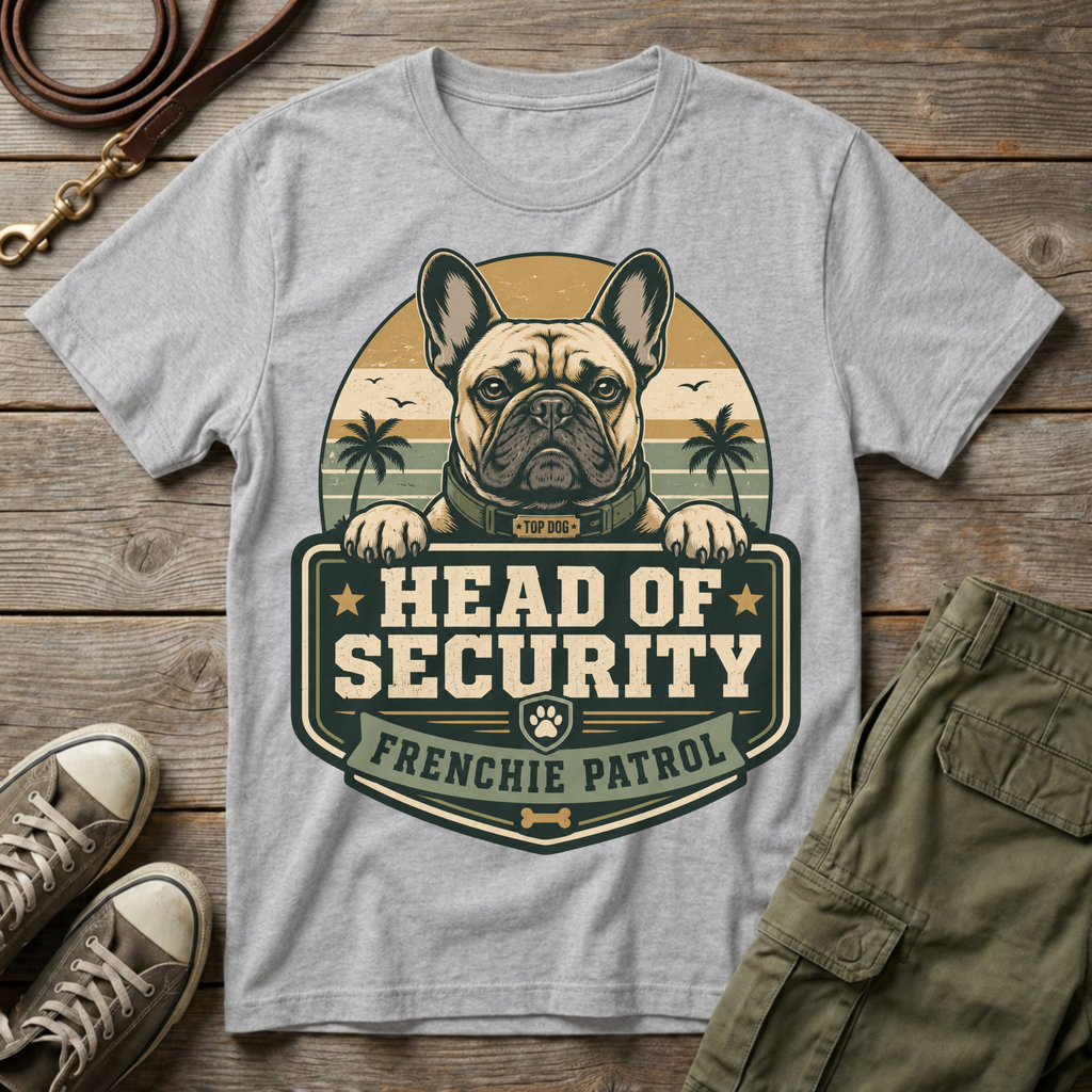 Frenchie Patrol Head Security T-Shirt