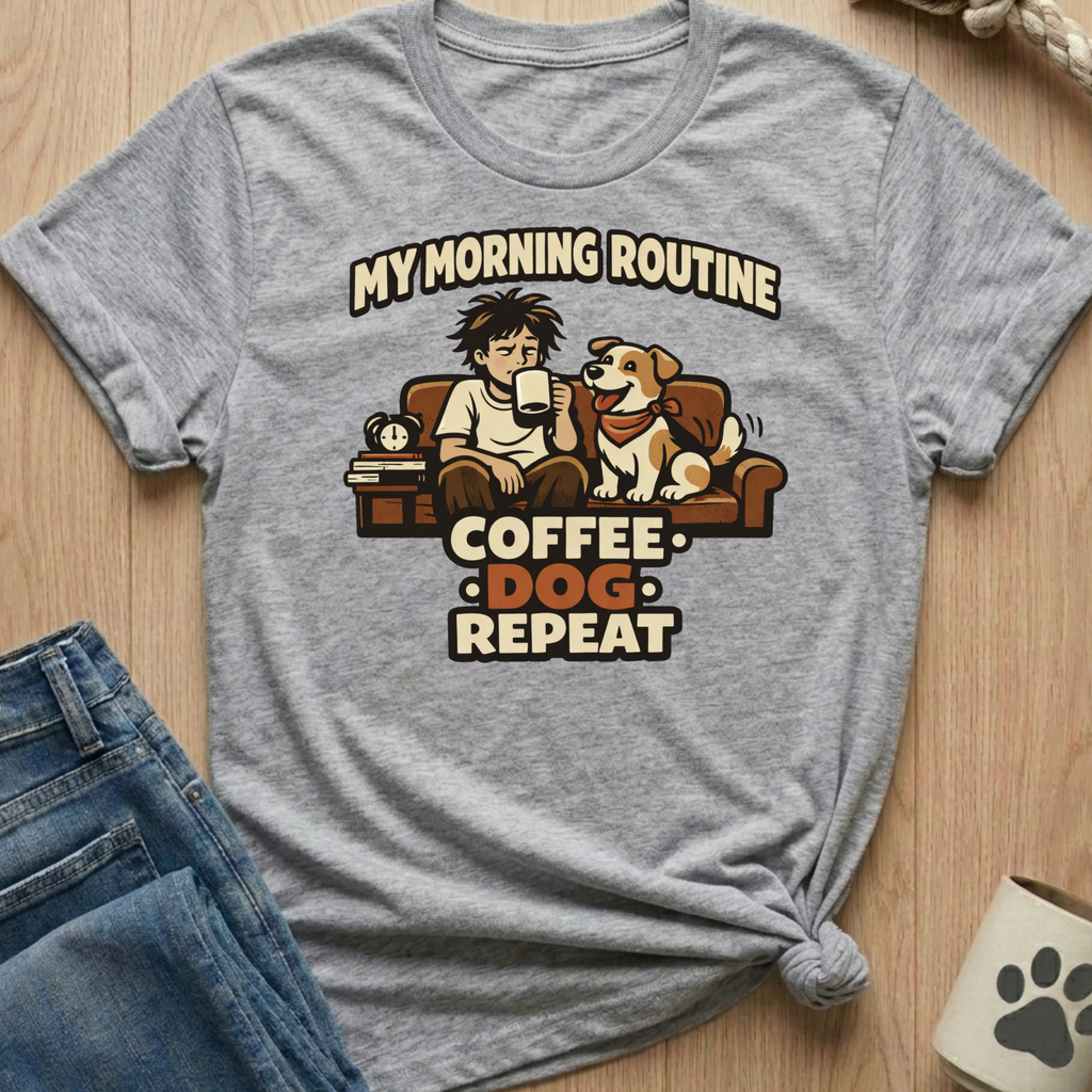 Coffee Dog Repeat T-Shirt