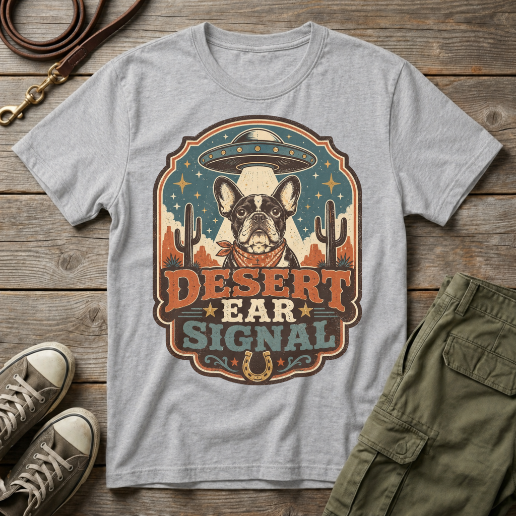 Frenchie Desert Ear Signal T-Shirt