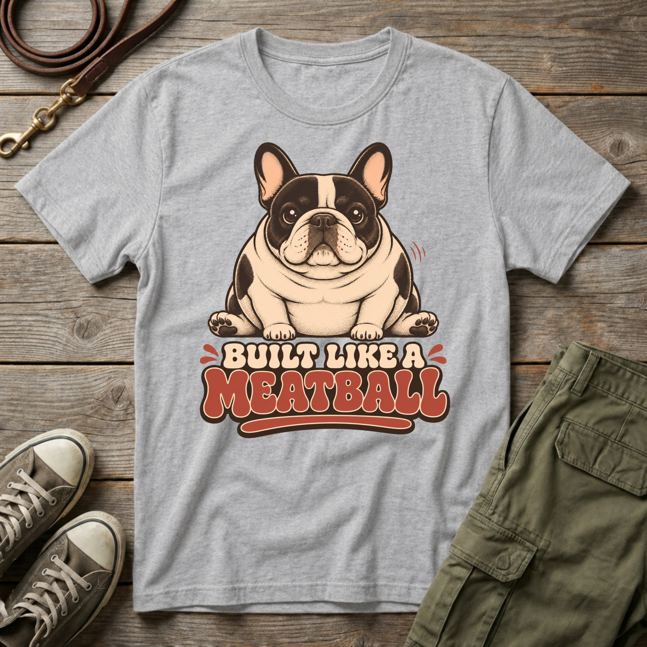 Frenchie Built Like A Meatball T-Shirt