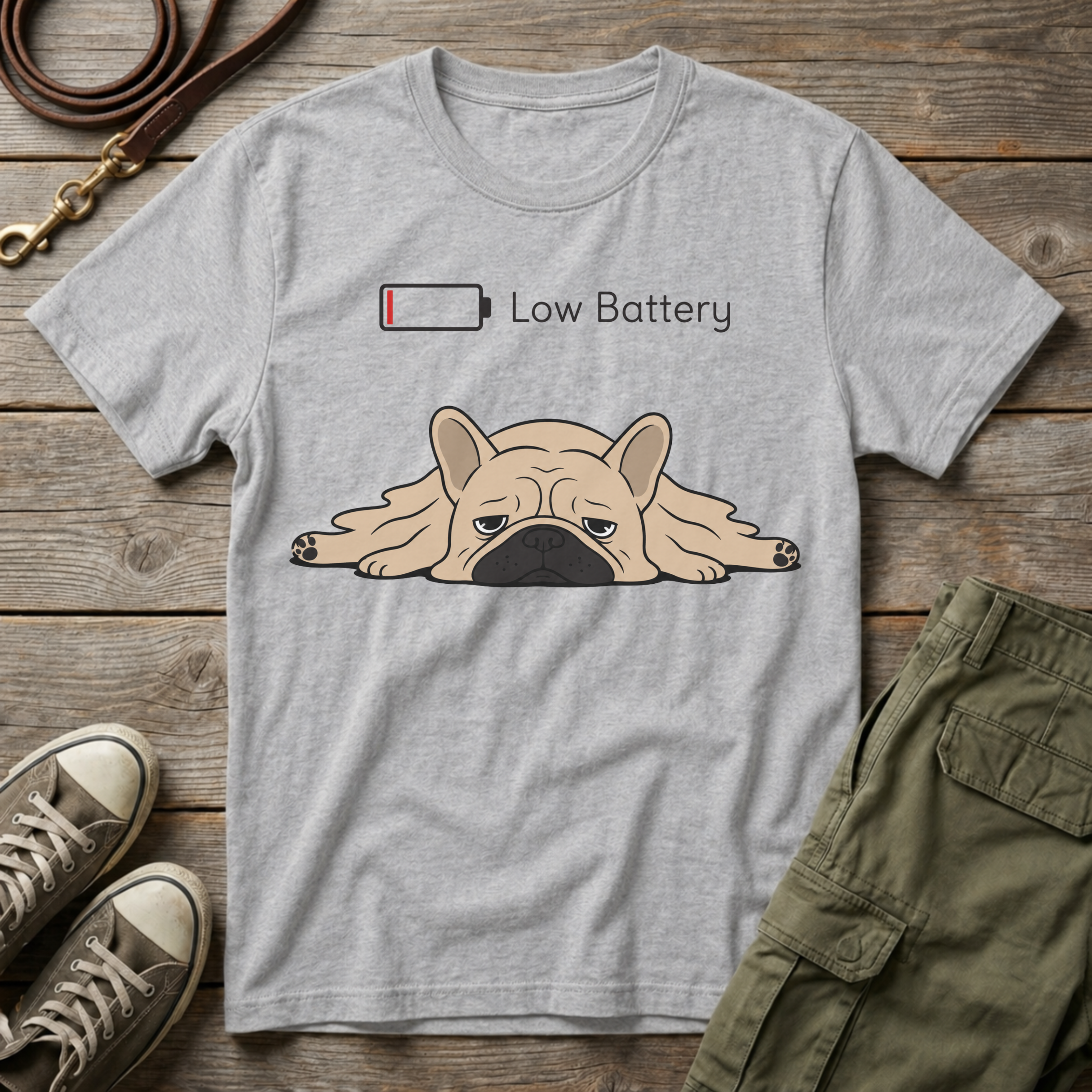 Frenchie Low Battery T-Shirt
