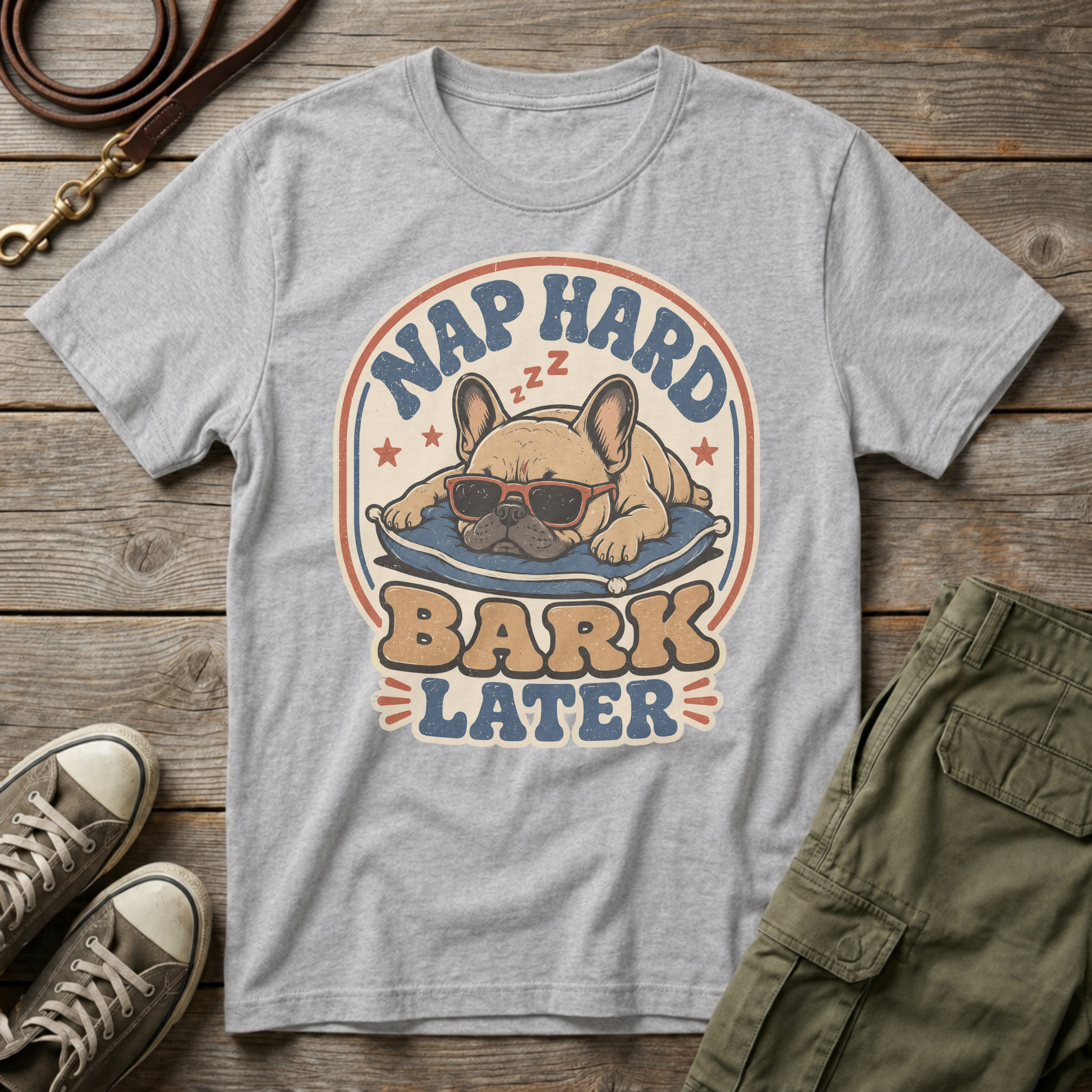Frenchie Nap Hard T-Shirt