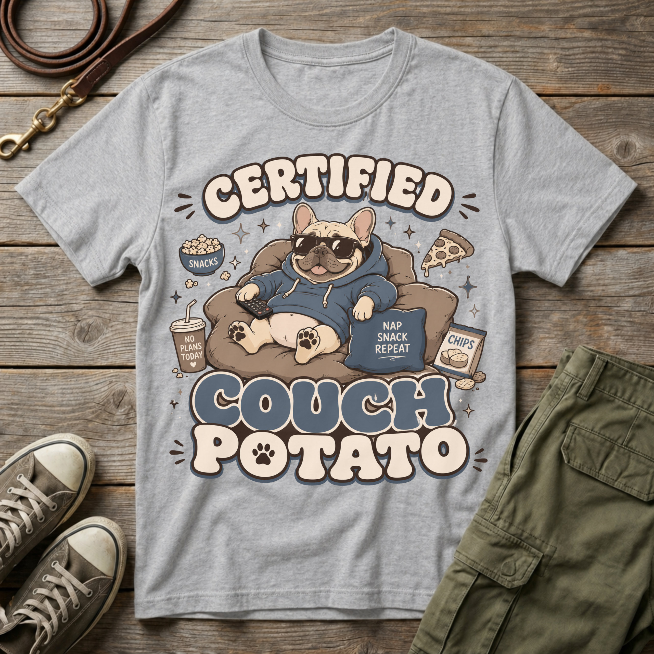 Frenchie Certified Couch Potato T-Shirt