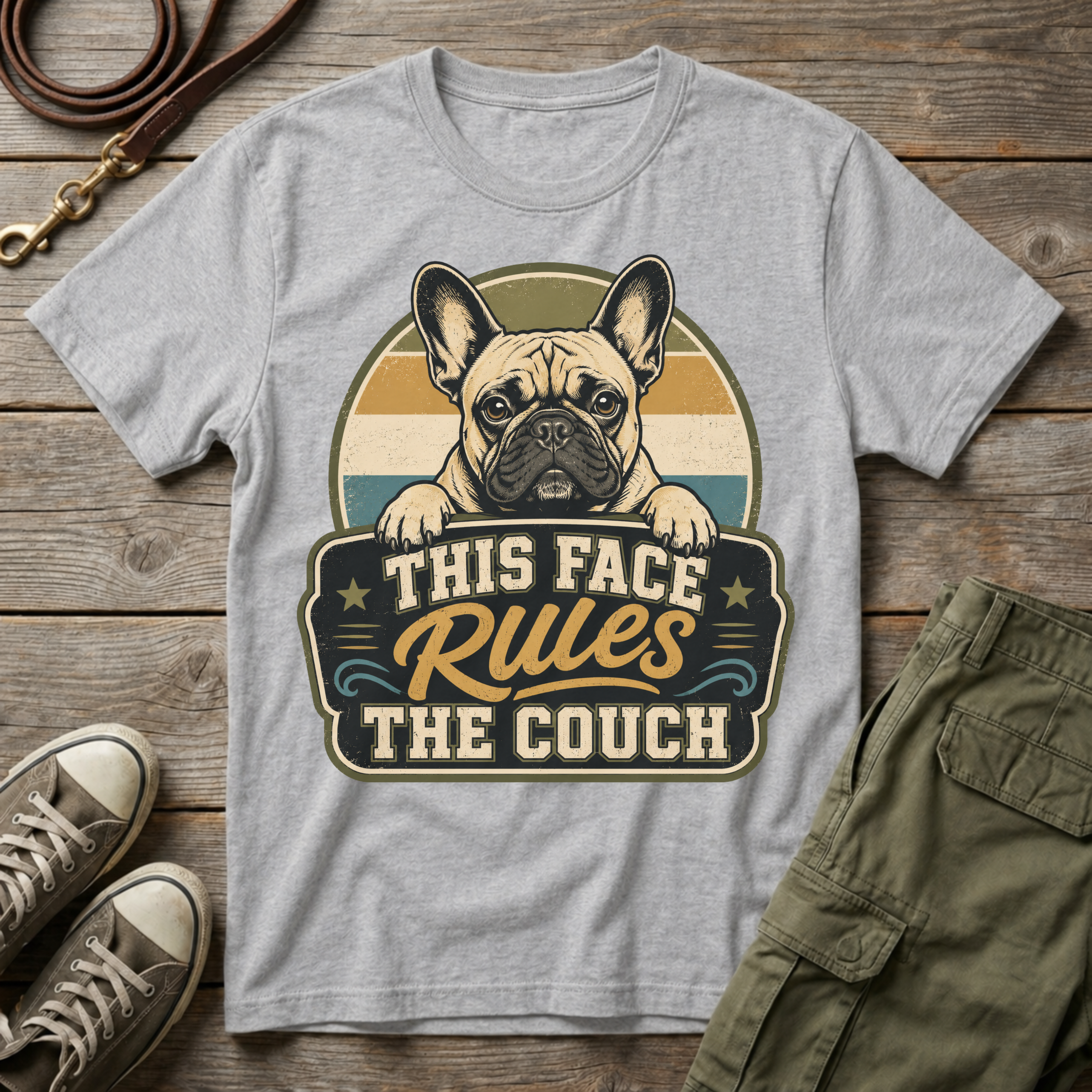 Frenchie Rules The Couch T-Shirt