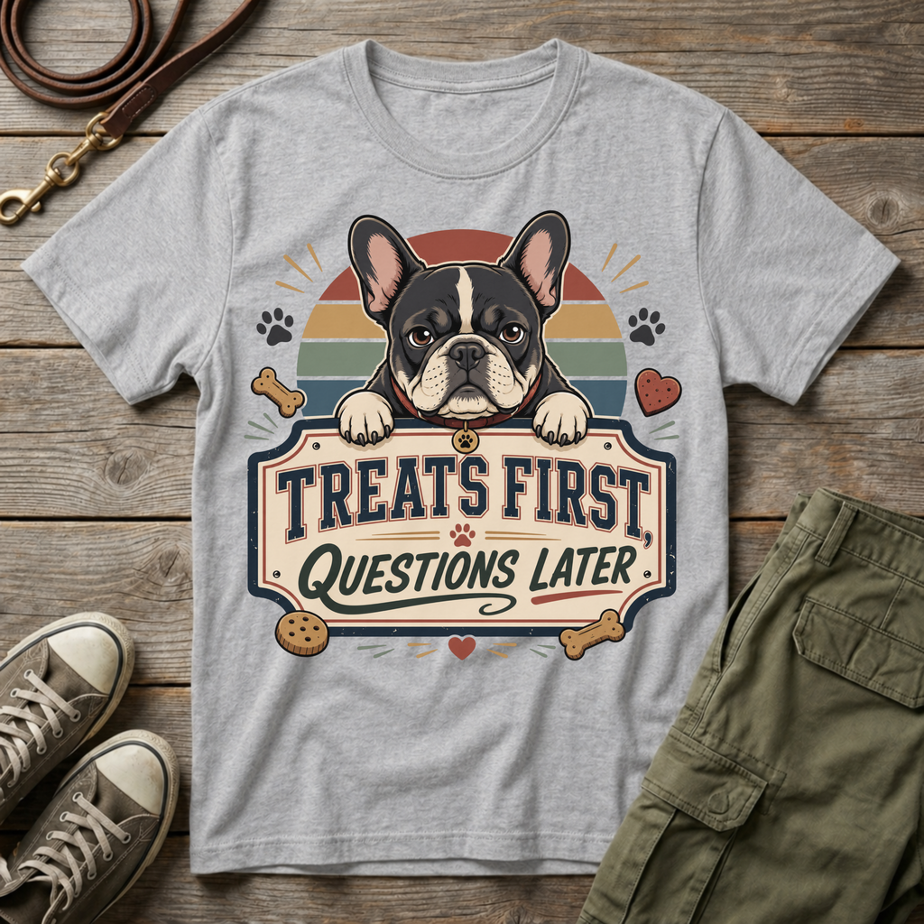 Frenchie: Treats First T-Shirt