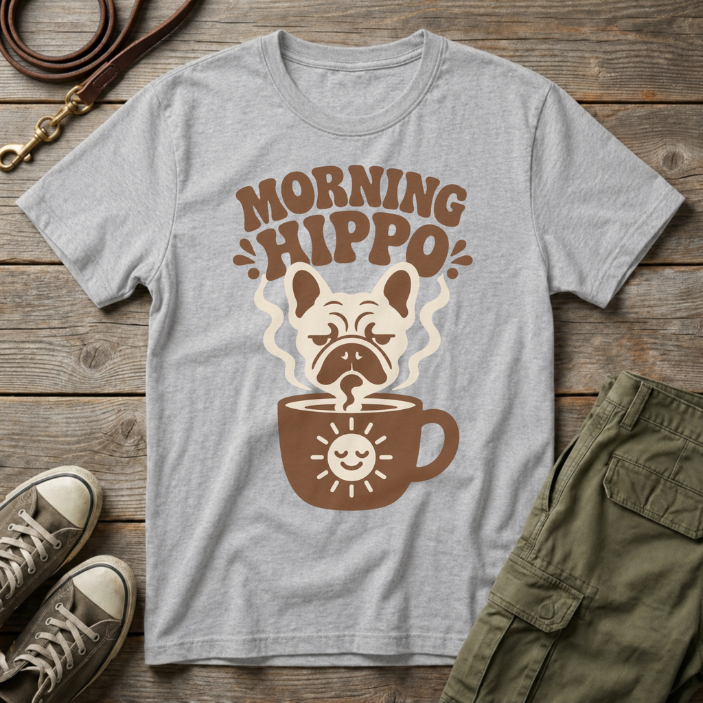 Frenchie Morning Hippo T-Shirt
