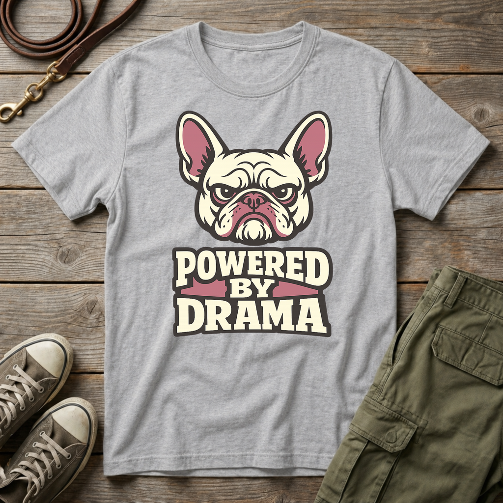 Frenchie Powered By Drama T-Shirt