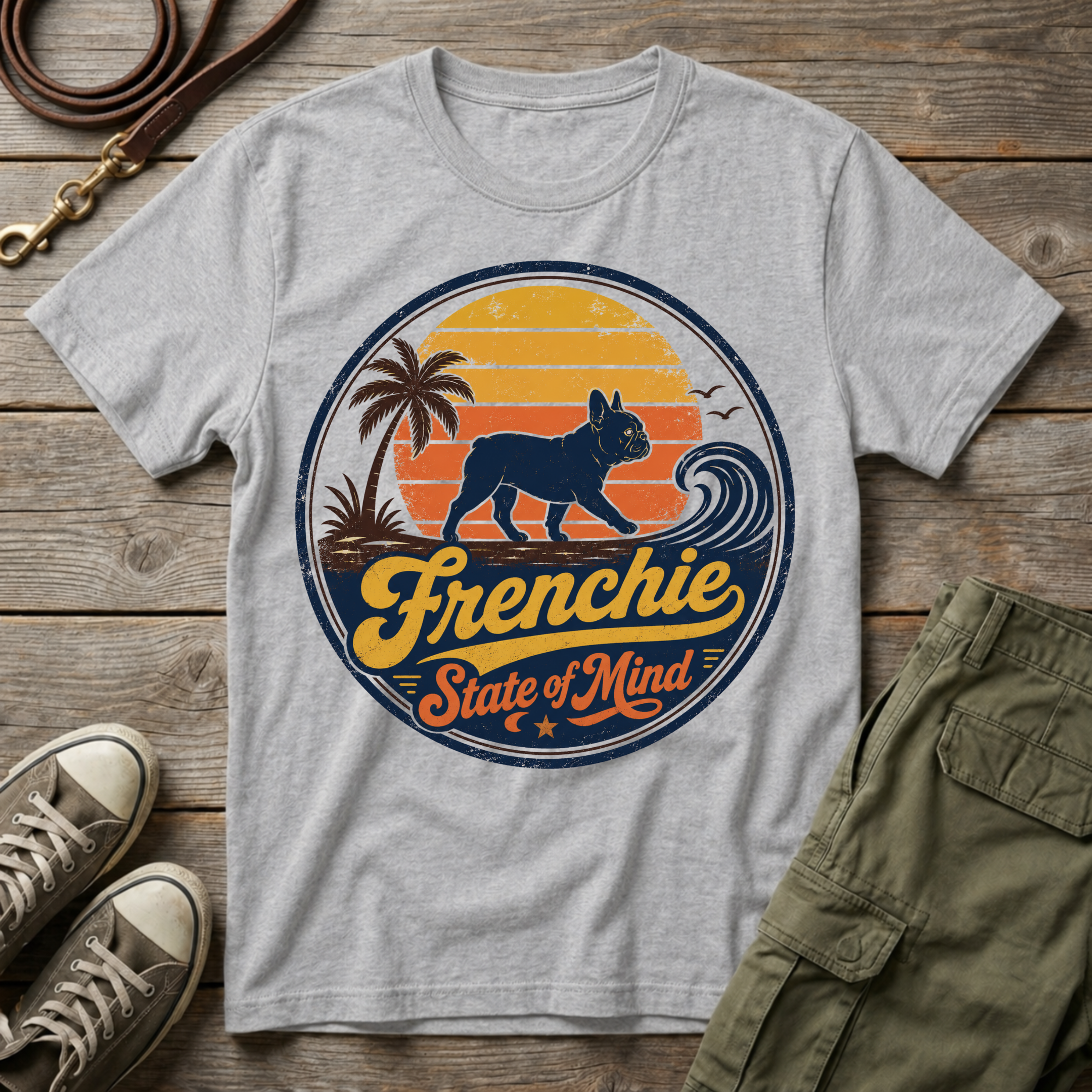 Frenchie State Of Mind Sunset T-Shirt