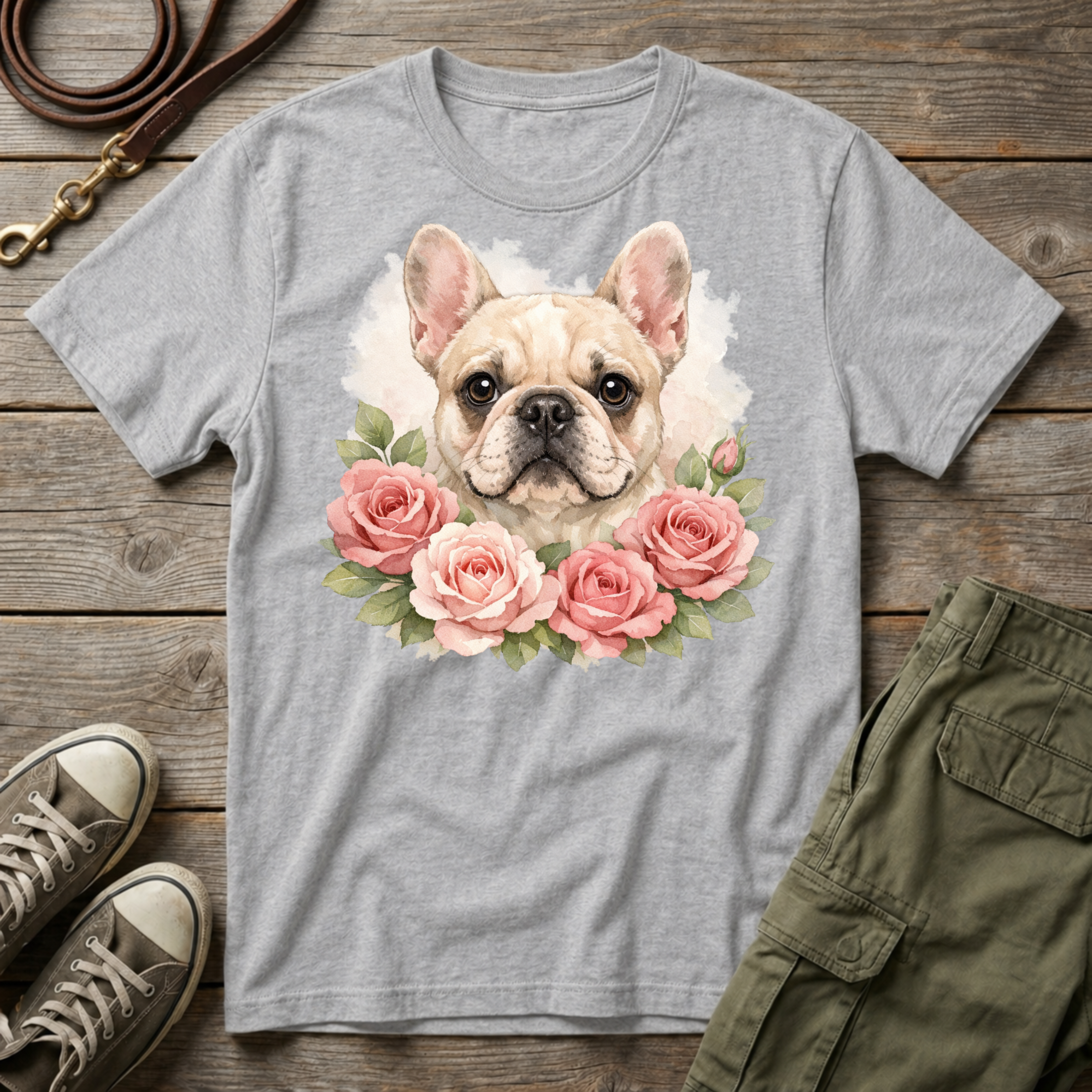 Frenchie Roses T-Shirt