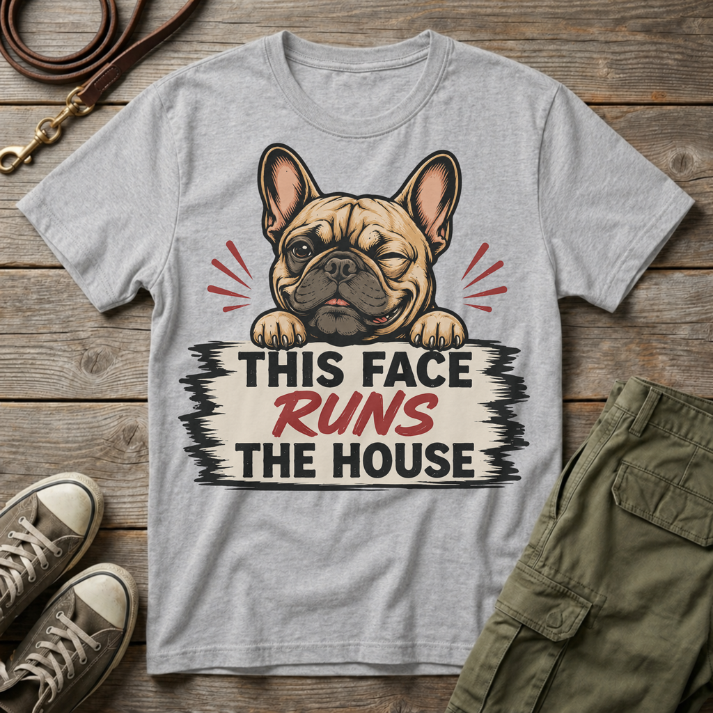 Frenchie Face Runs The House T-Shirt
