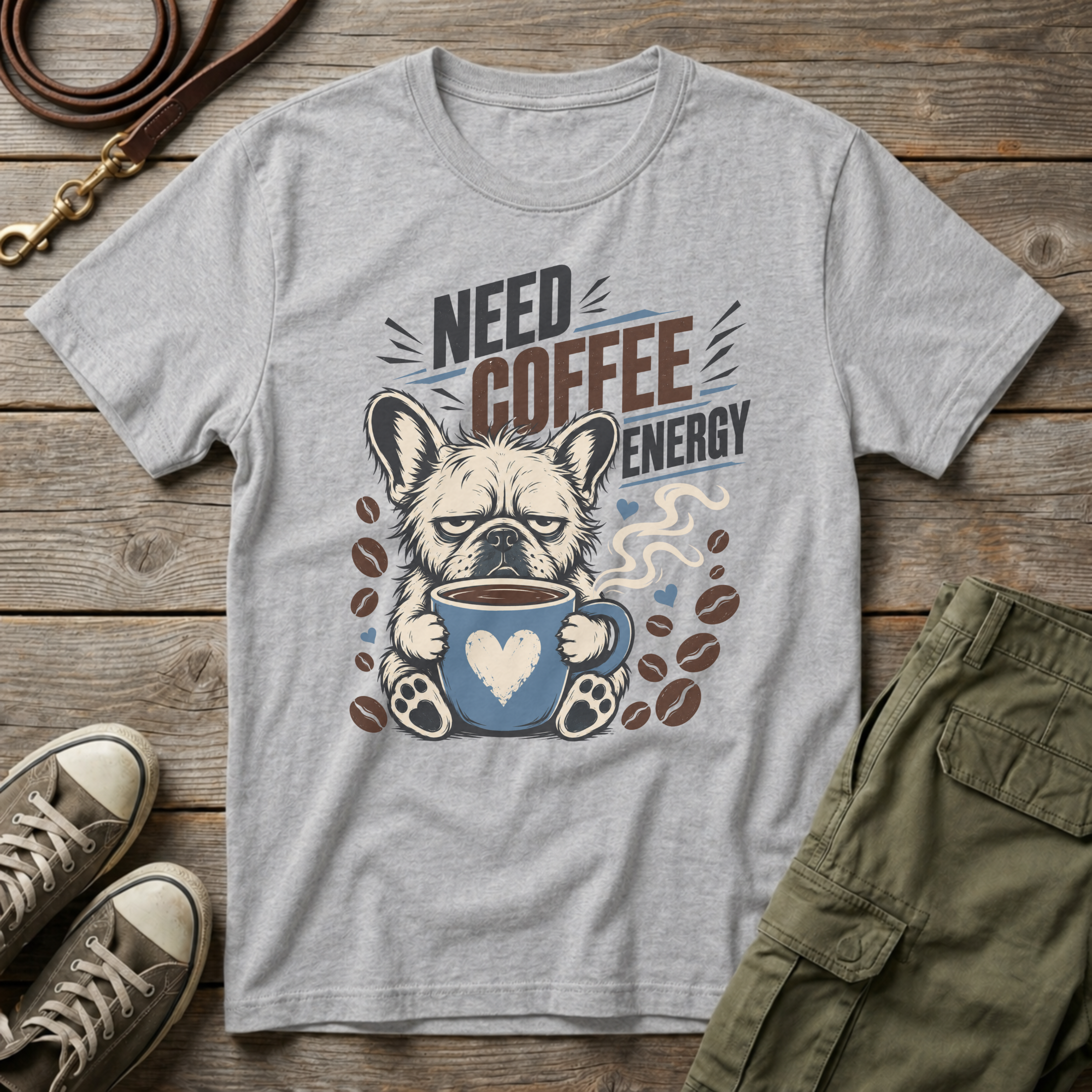 Frenchie Need Coffee T-Shirt