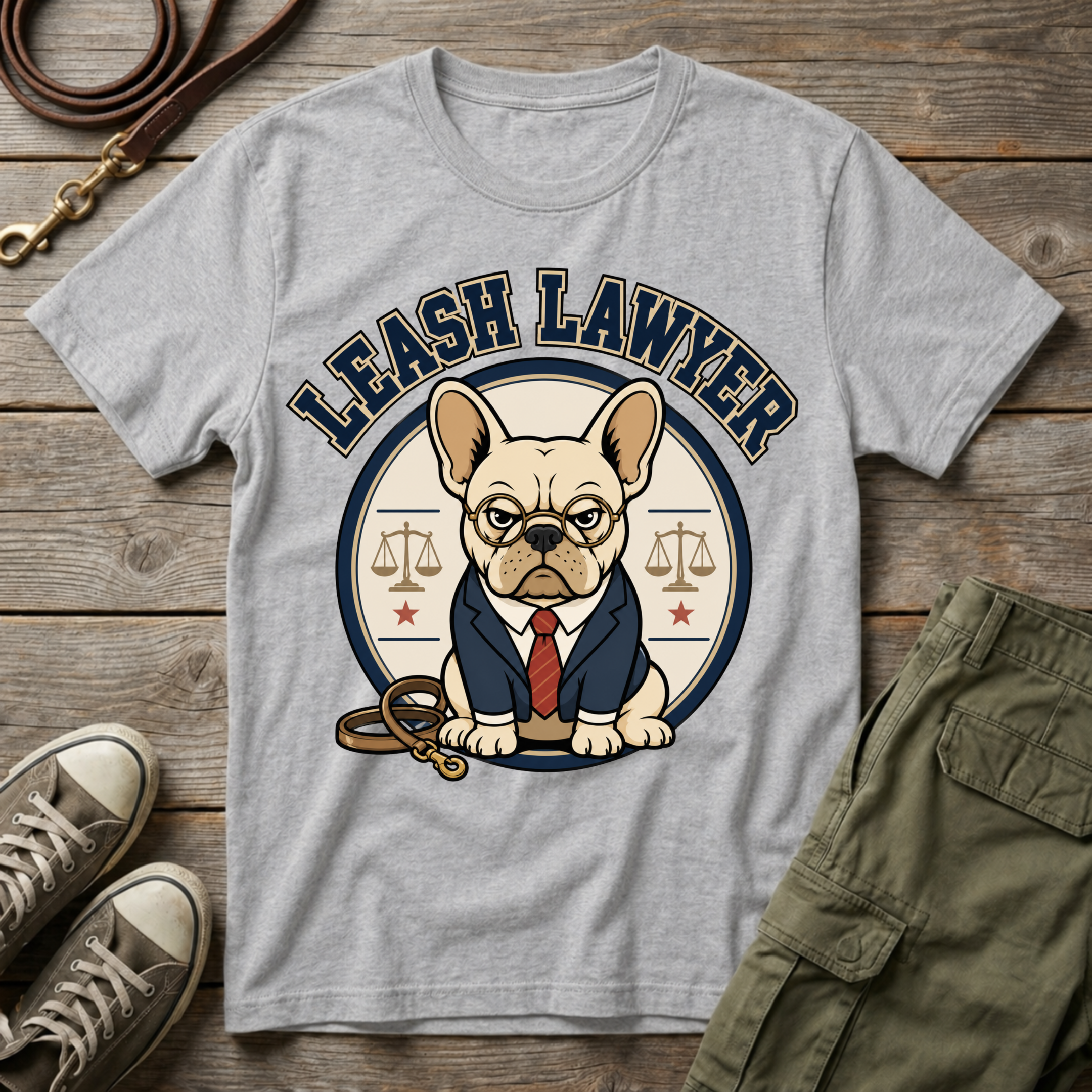 Frenchie Leash Lawyer T-Shirt
