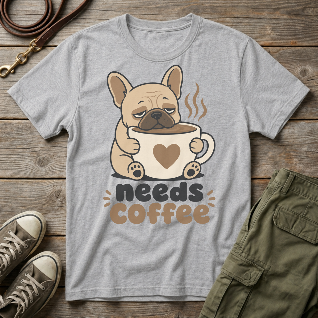 Frenchie Needs Coffee T-Shirt