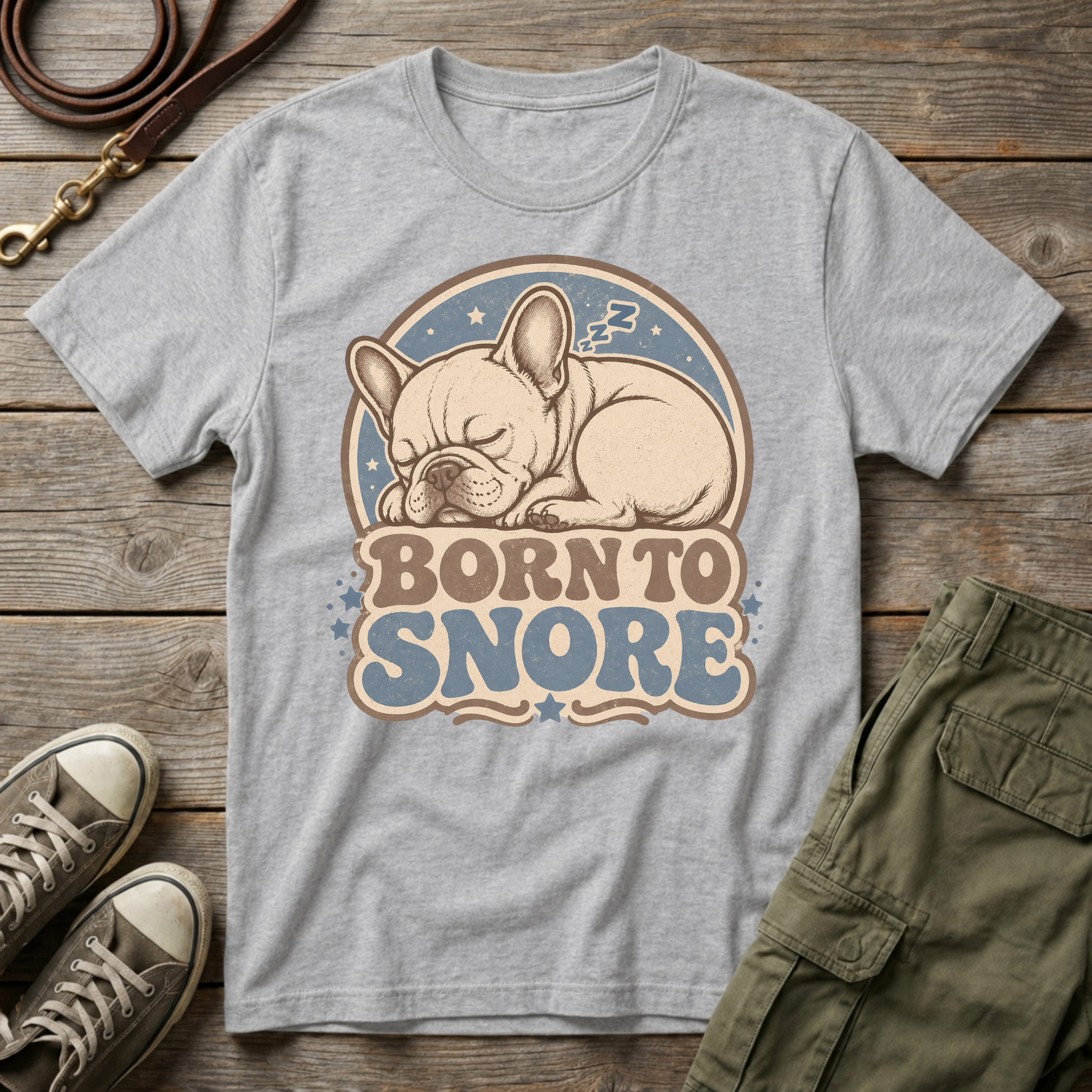 Frenchie Born To Snore T-Shirt
