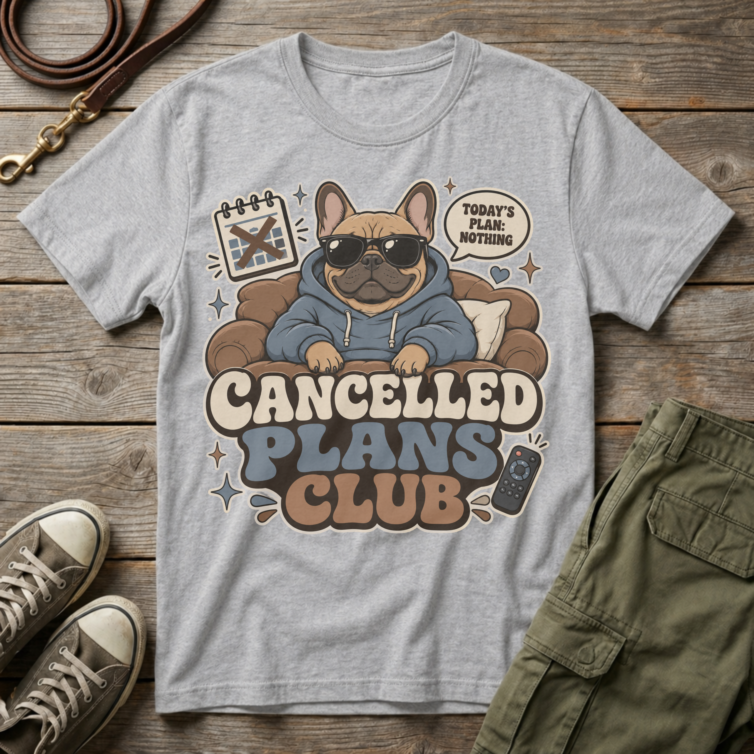 Frenchie Cancelled Plans T-Shirt