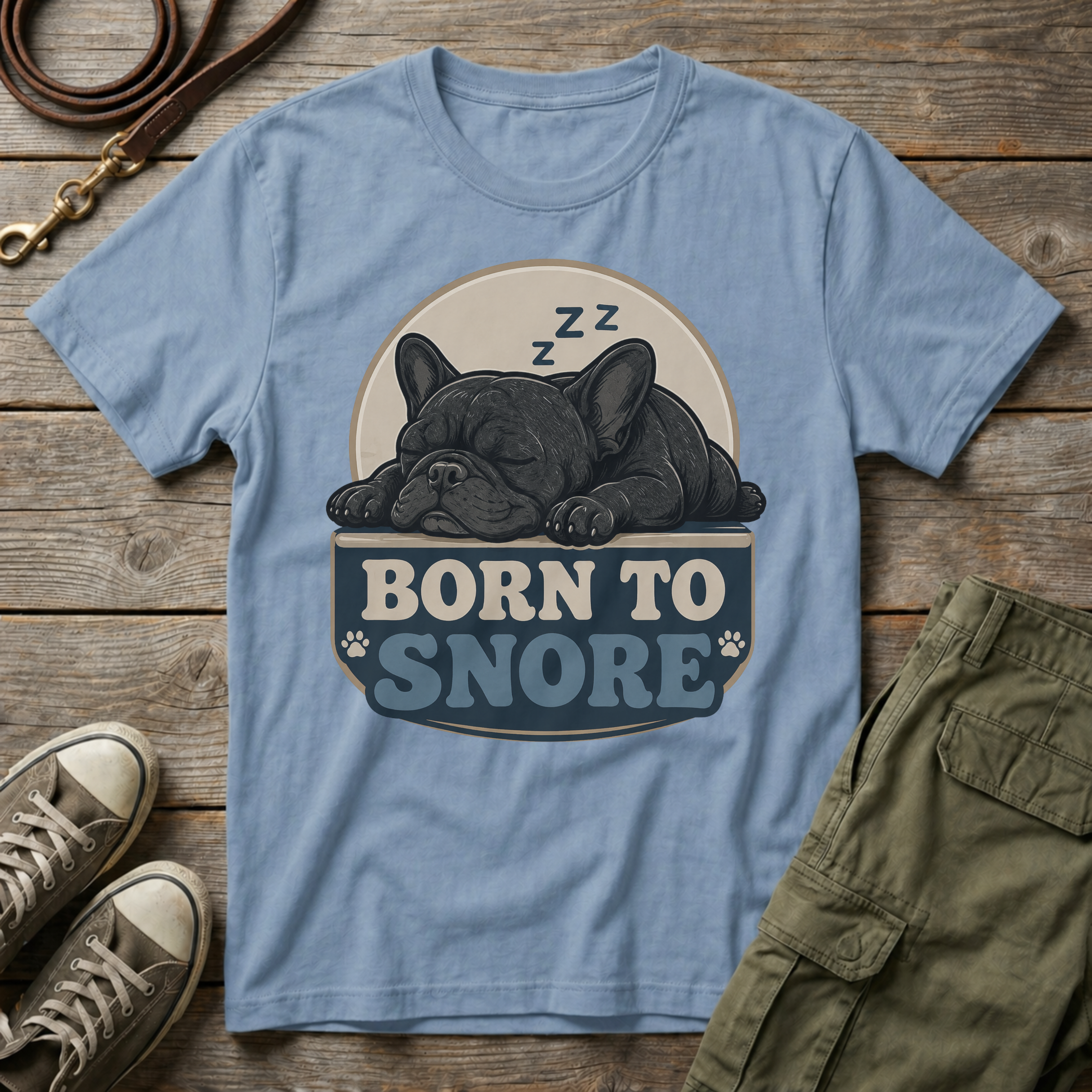 Frenchie Born To Snore T-Shirt