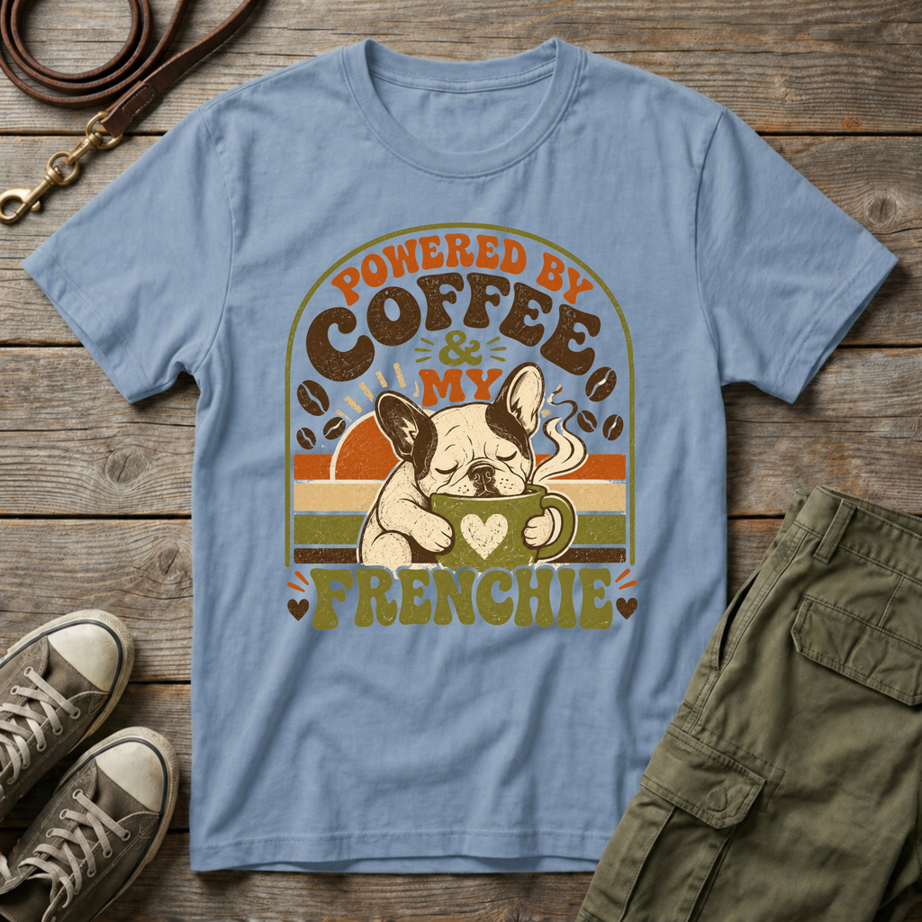 Powered By Coffee & Frenchie T-Shirt