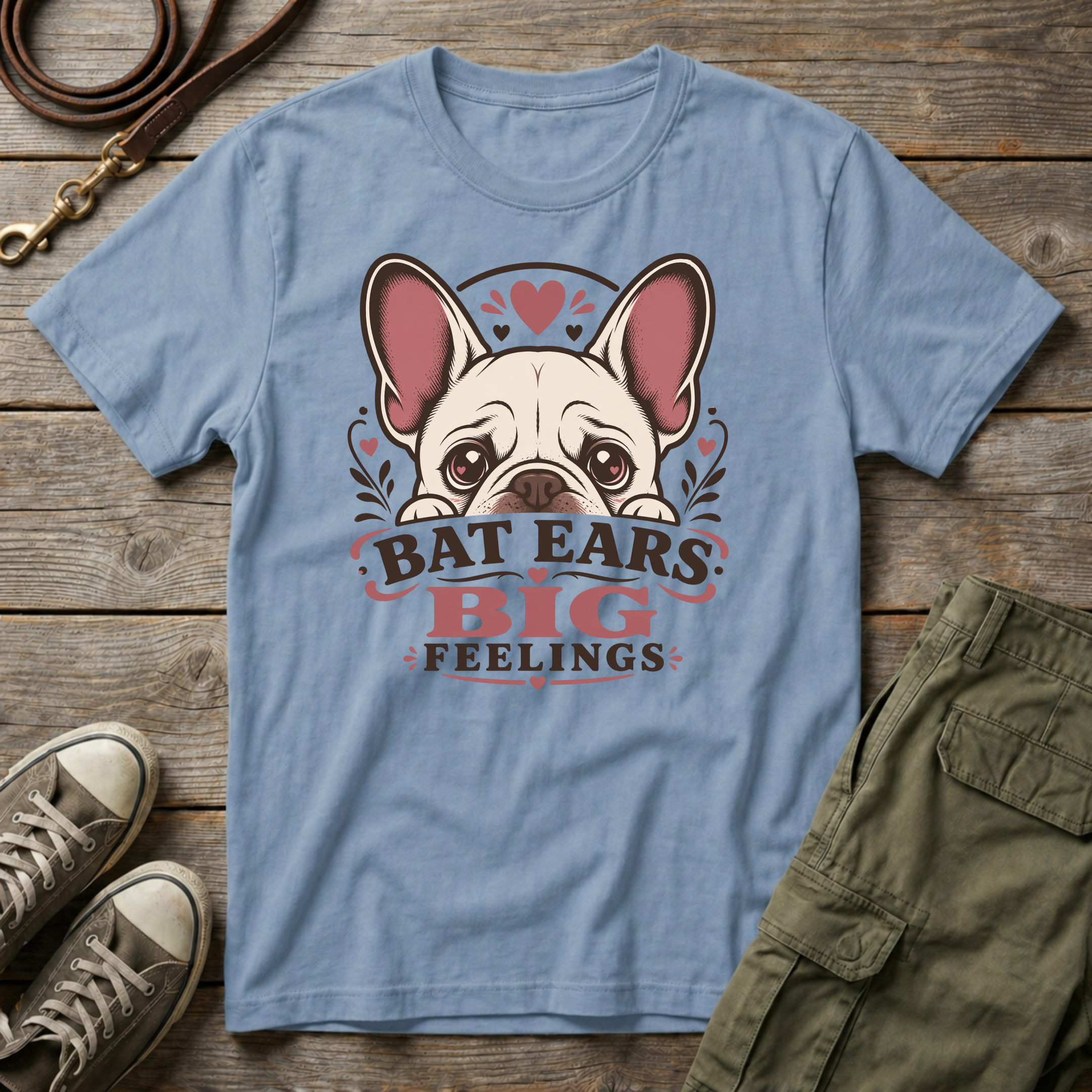 Bat Ears Big Feelings Frenchie T-Shirt