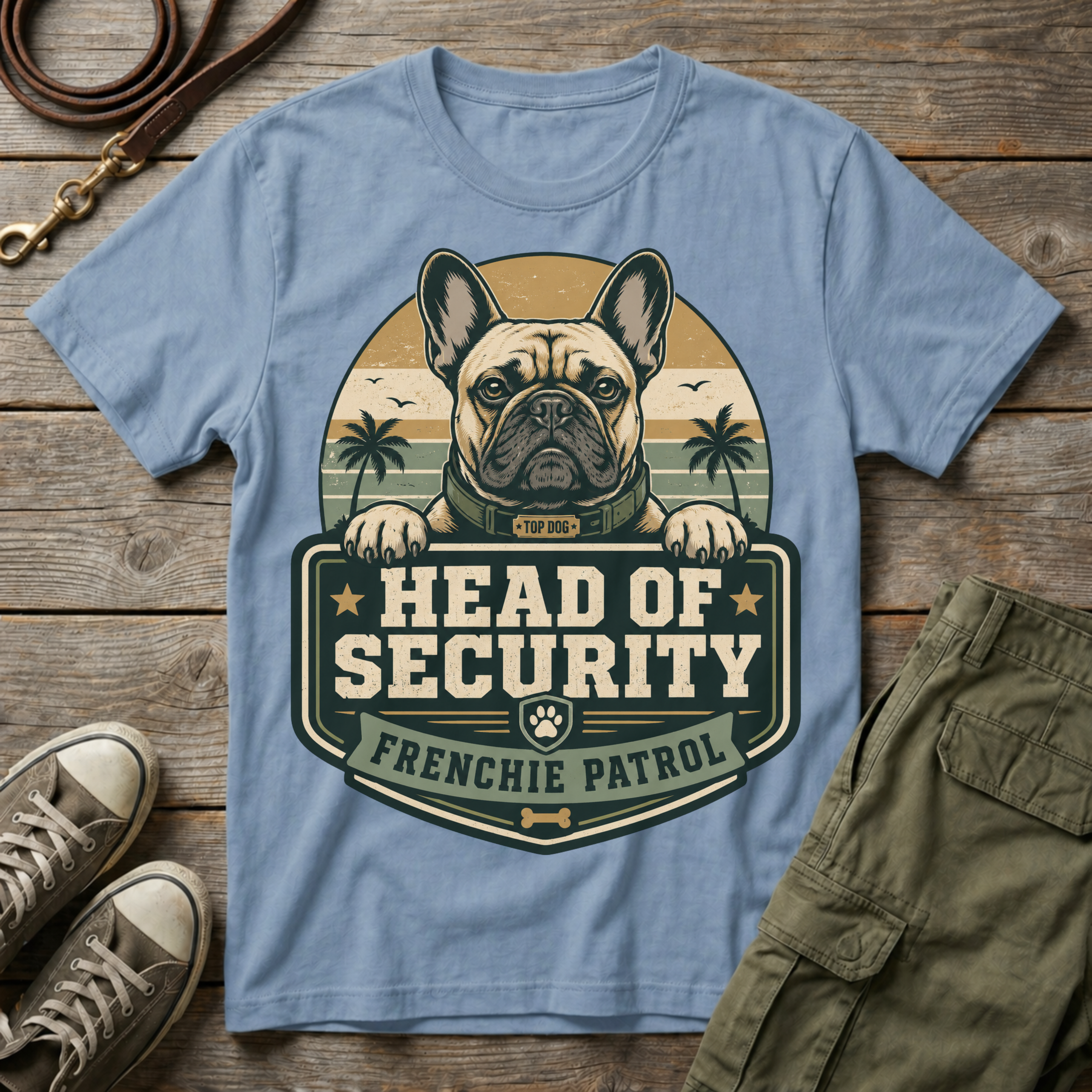 Frenchie Patrol Head Security T-Shirt