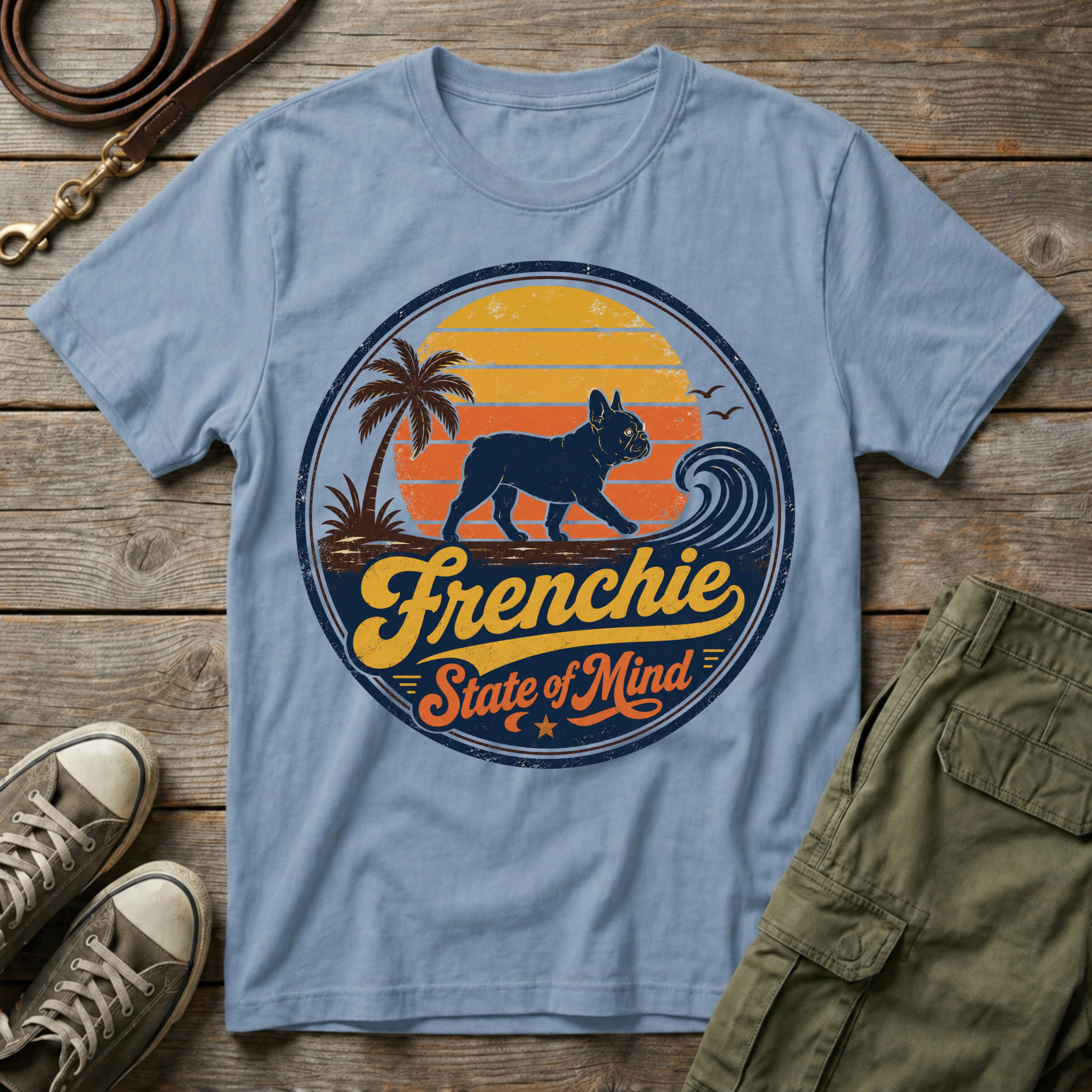 Frenchie State Of Mind Sunset T-Shirt