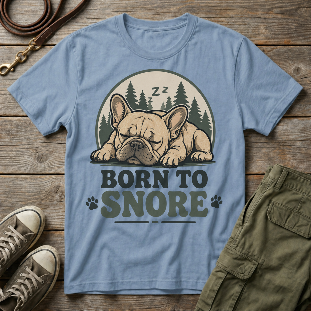 Outdoor Frenchie Born To Snore T-Shirt