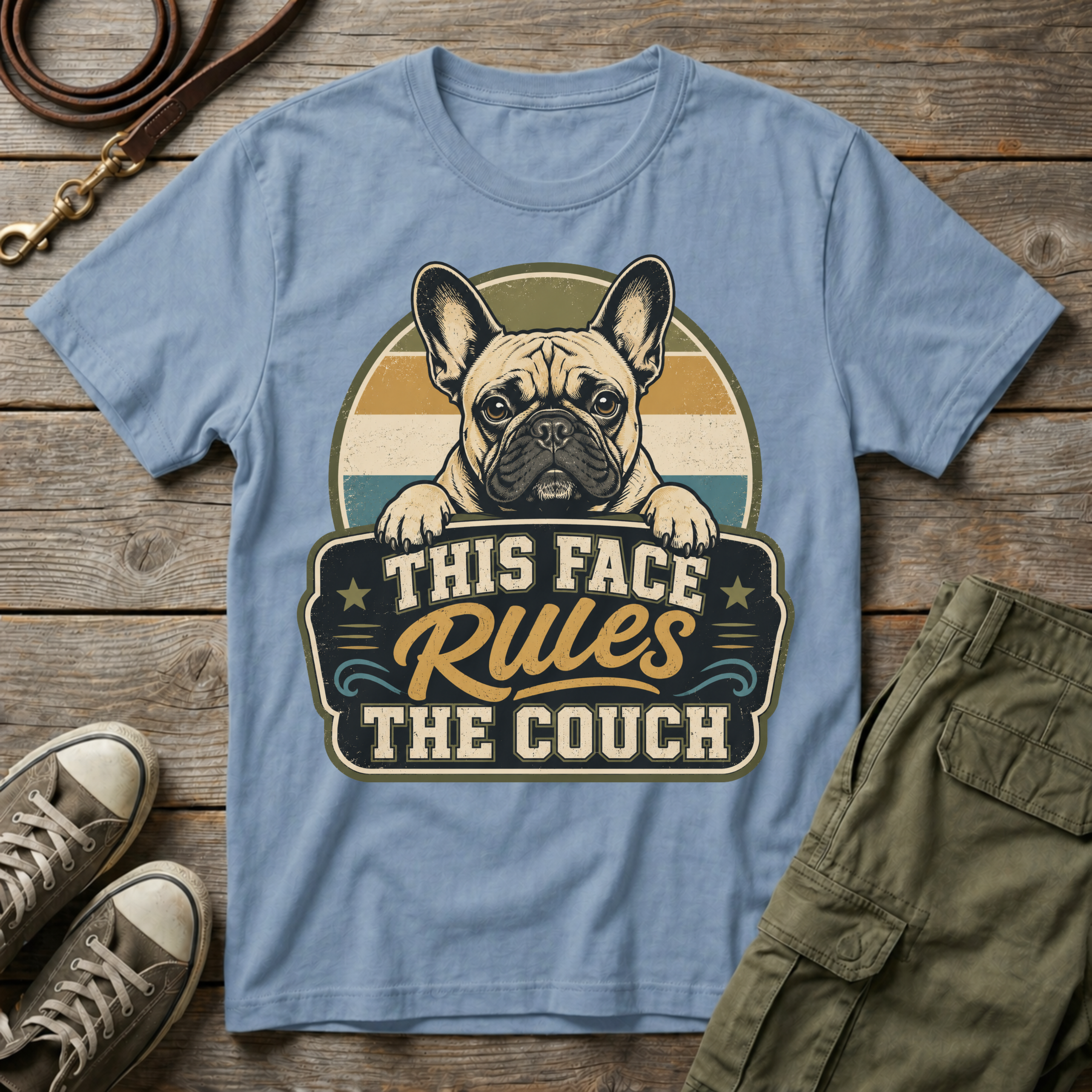 Frenchie Rules The Couch T-Shirt