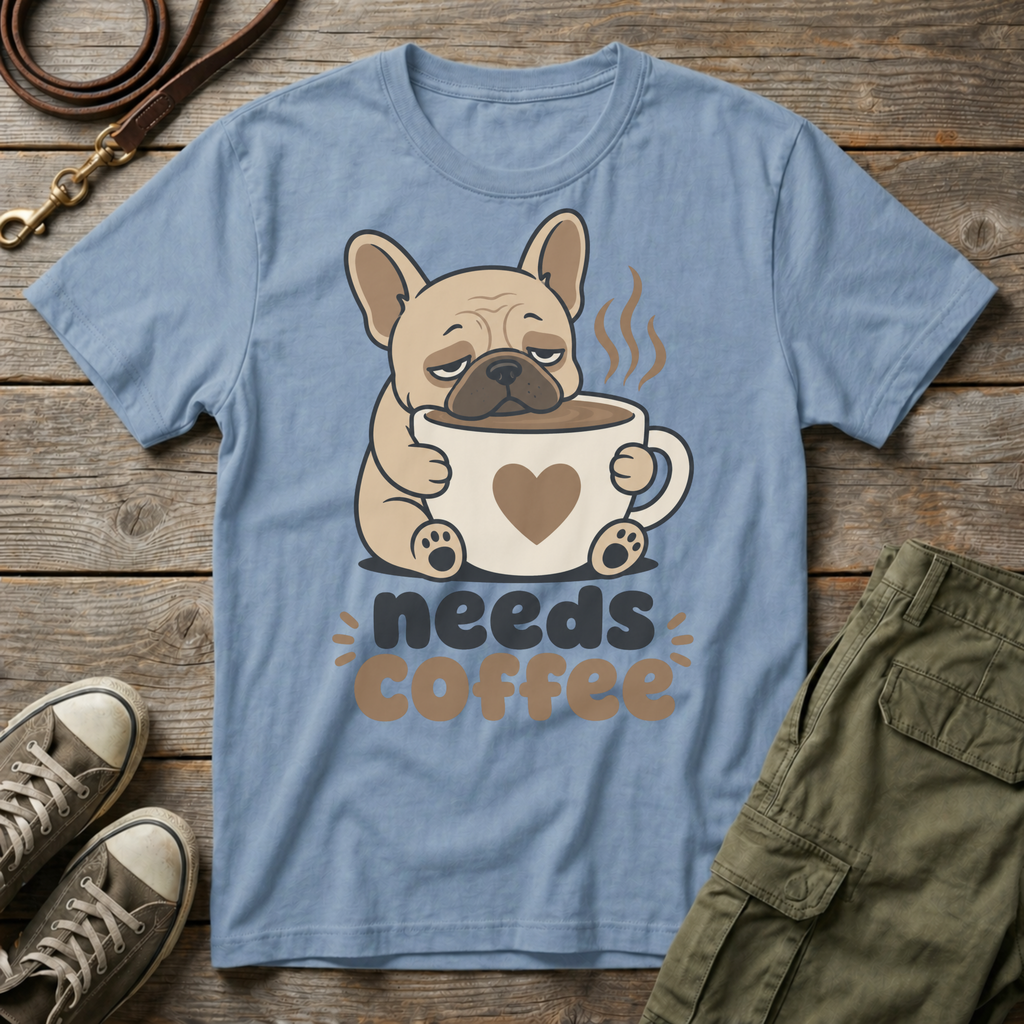 Frenchie Needs Coffee T-Shirt