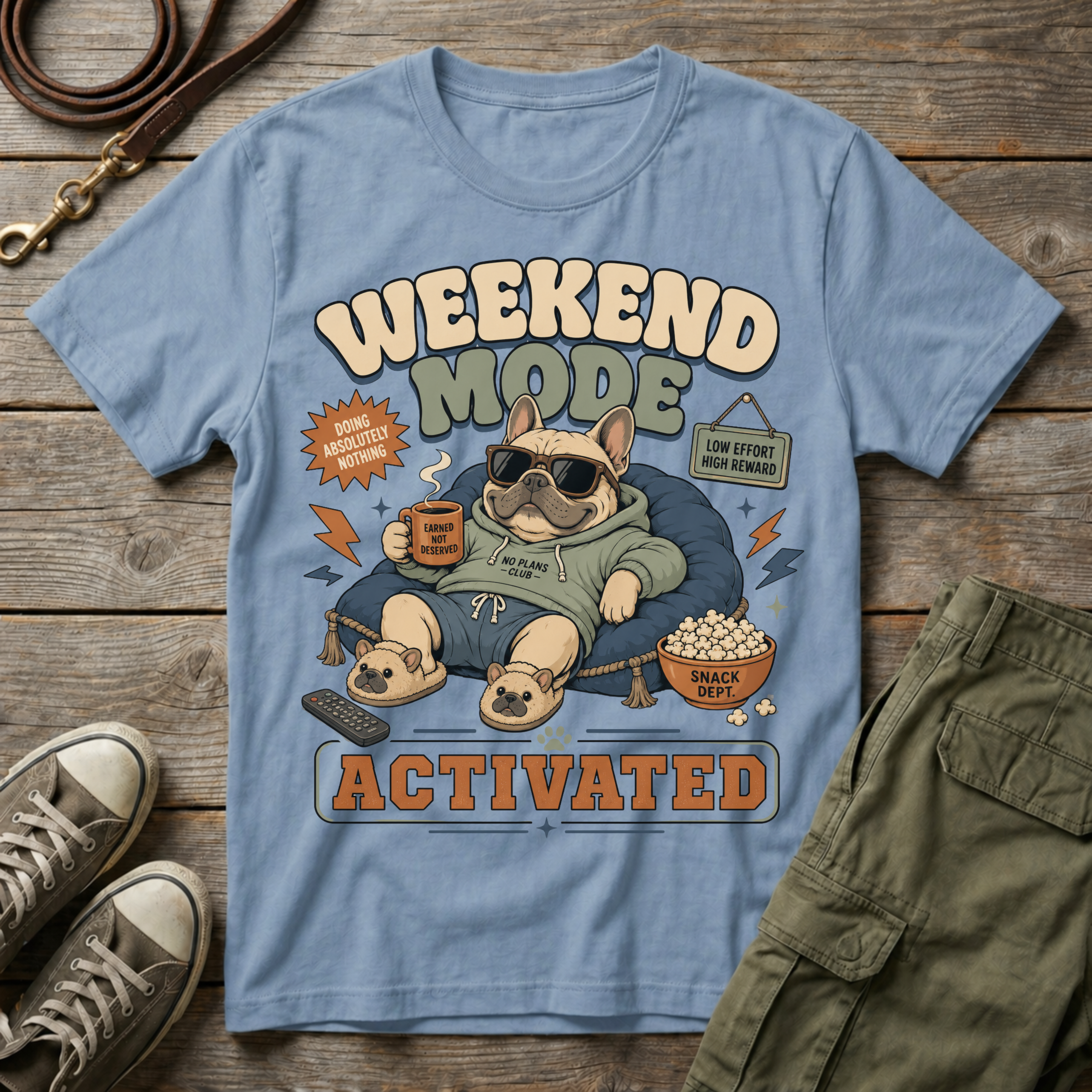 Frenchie Weekend Mode T-Shirt