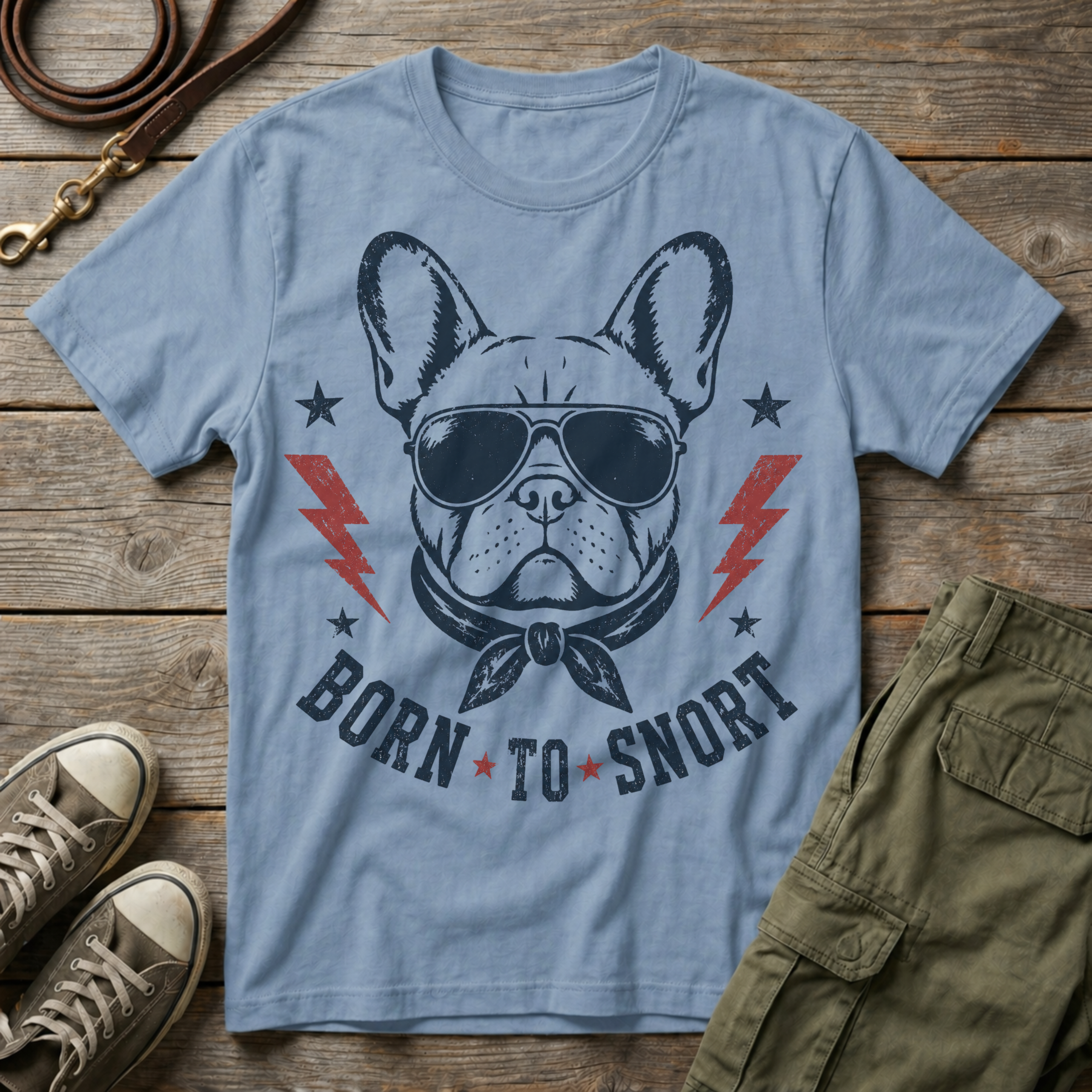 Frenchie Born To Snort T-Shirt