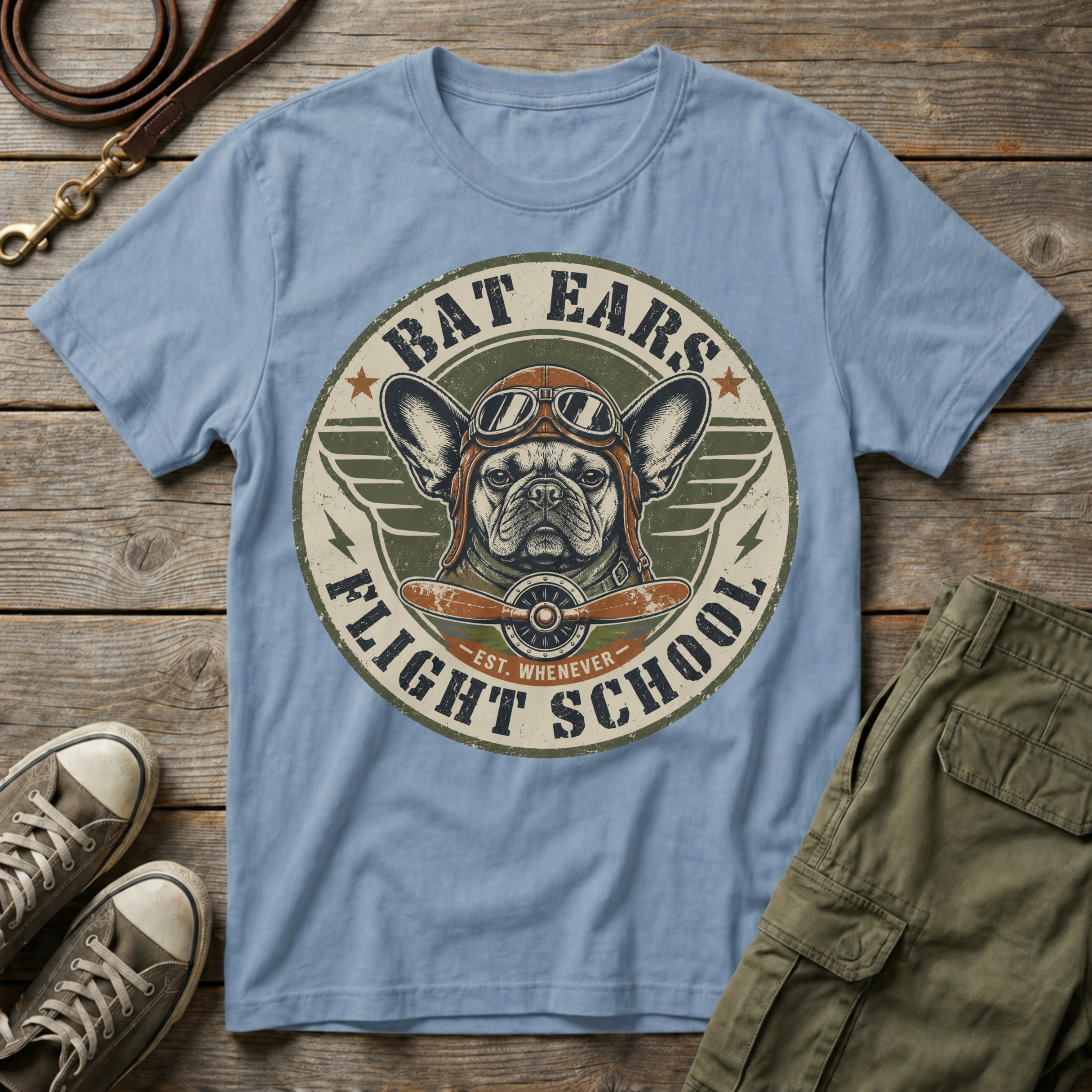 Frenchie Flight School T-Shirt