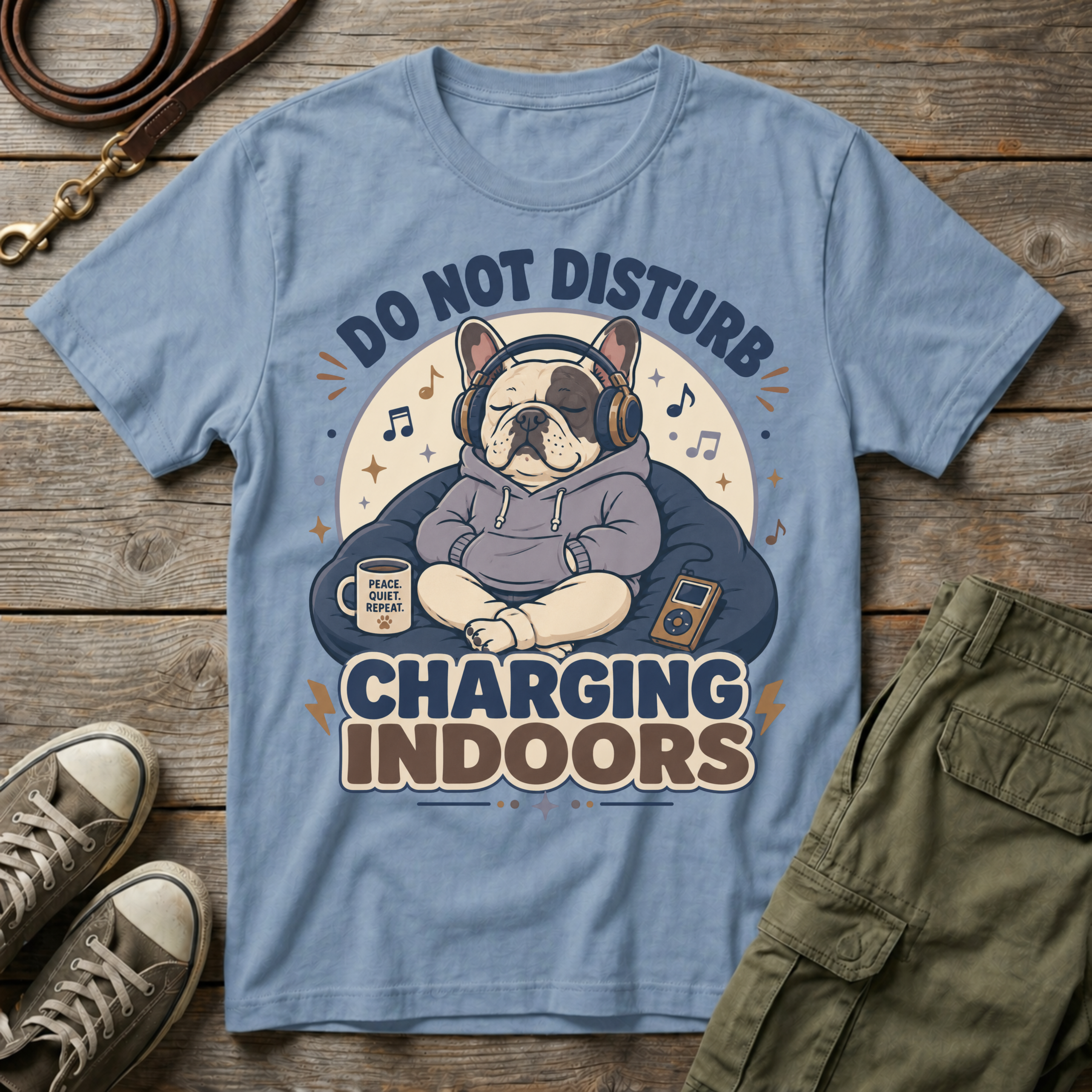 Frenchie Charging Indoors T-Shirt