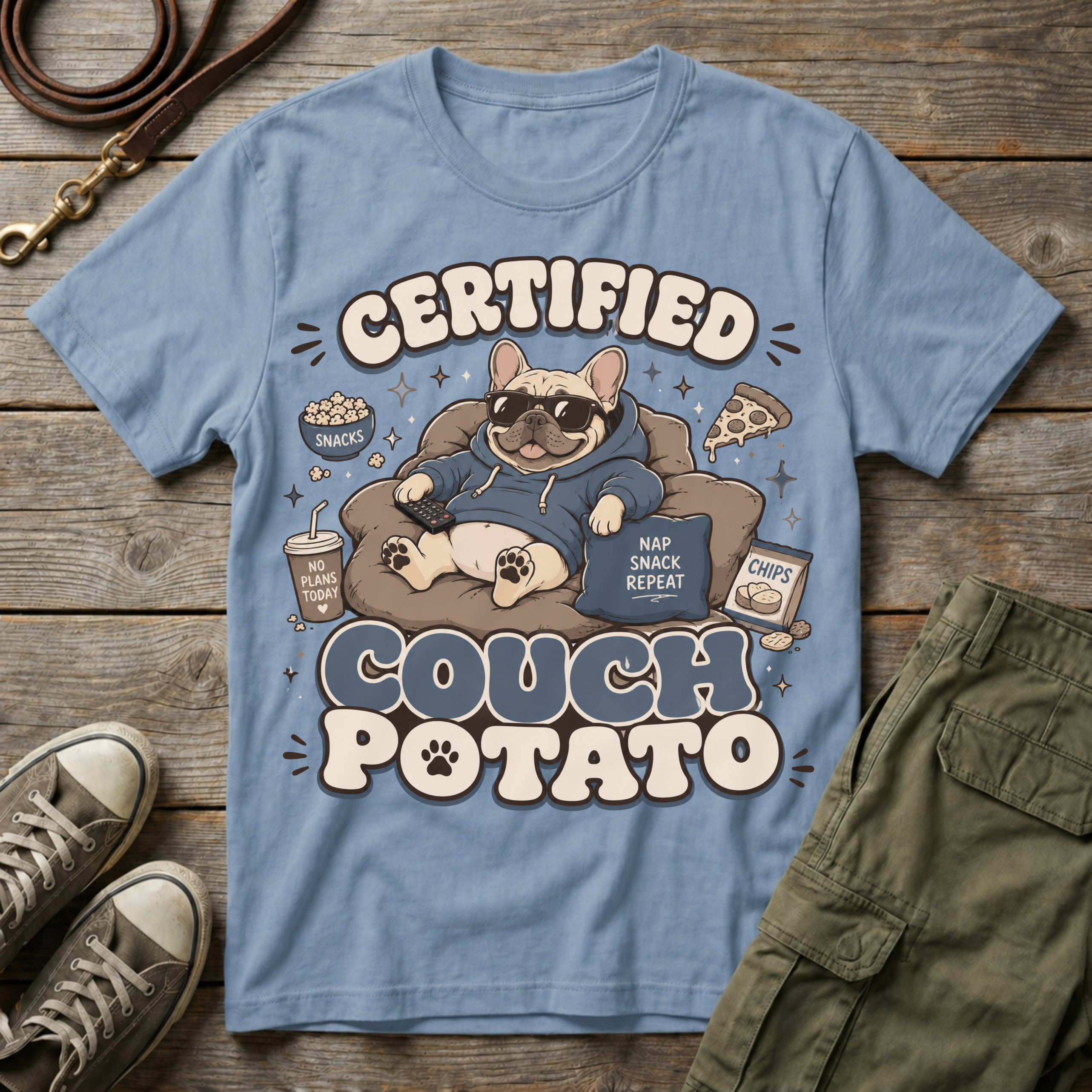 Frenchie Certified Couch Potato T-Shirt