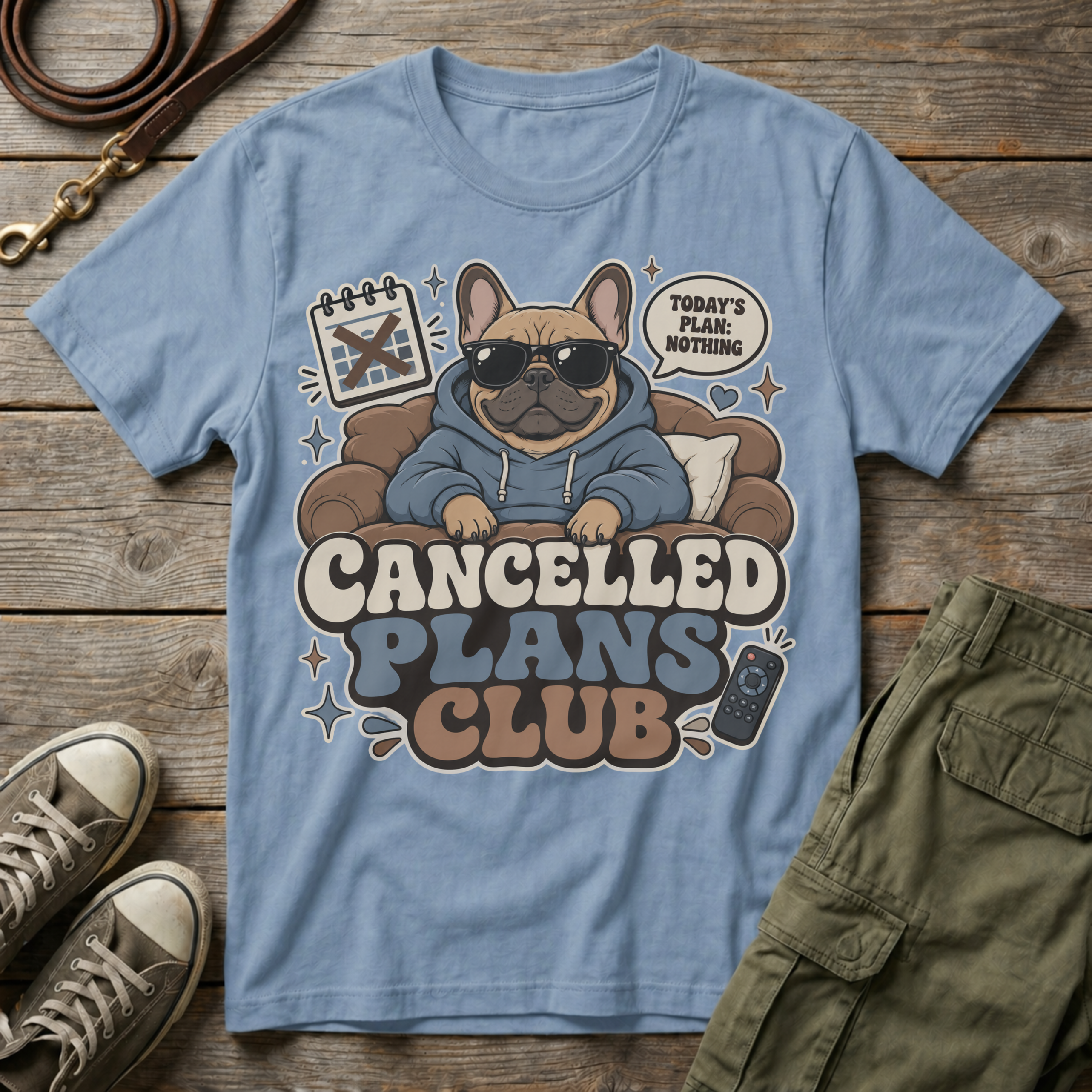 Frenchie Cancelled Plans T-Shirt