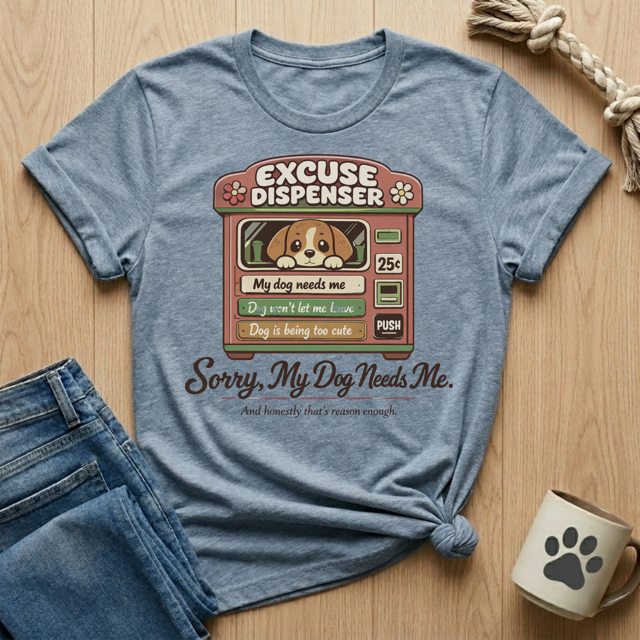 Excuse Dispenser - Sorry My Dog Needs Me T-Shirt