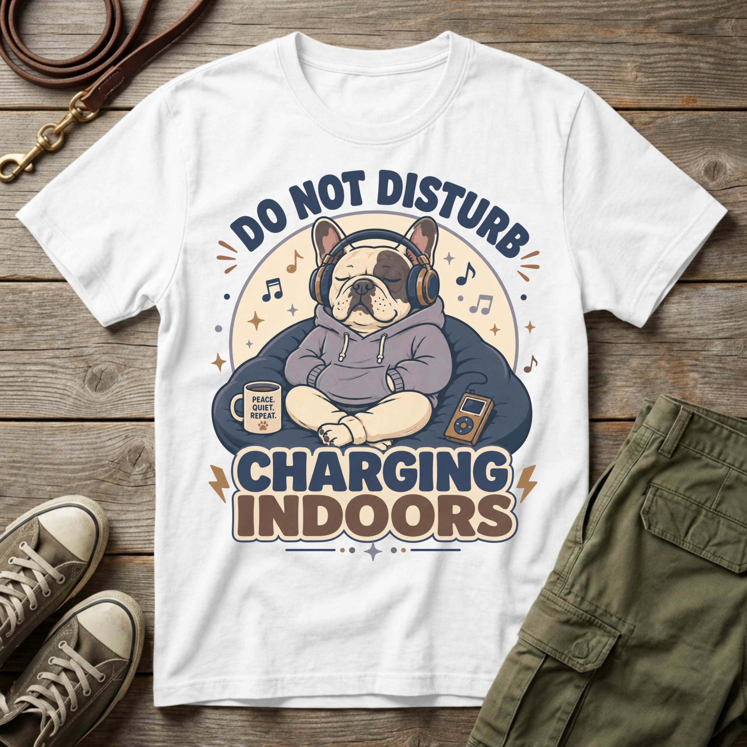 Frenchie Charging Indoors T-Shirt