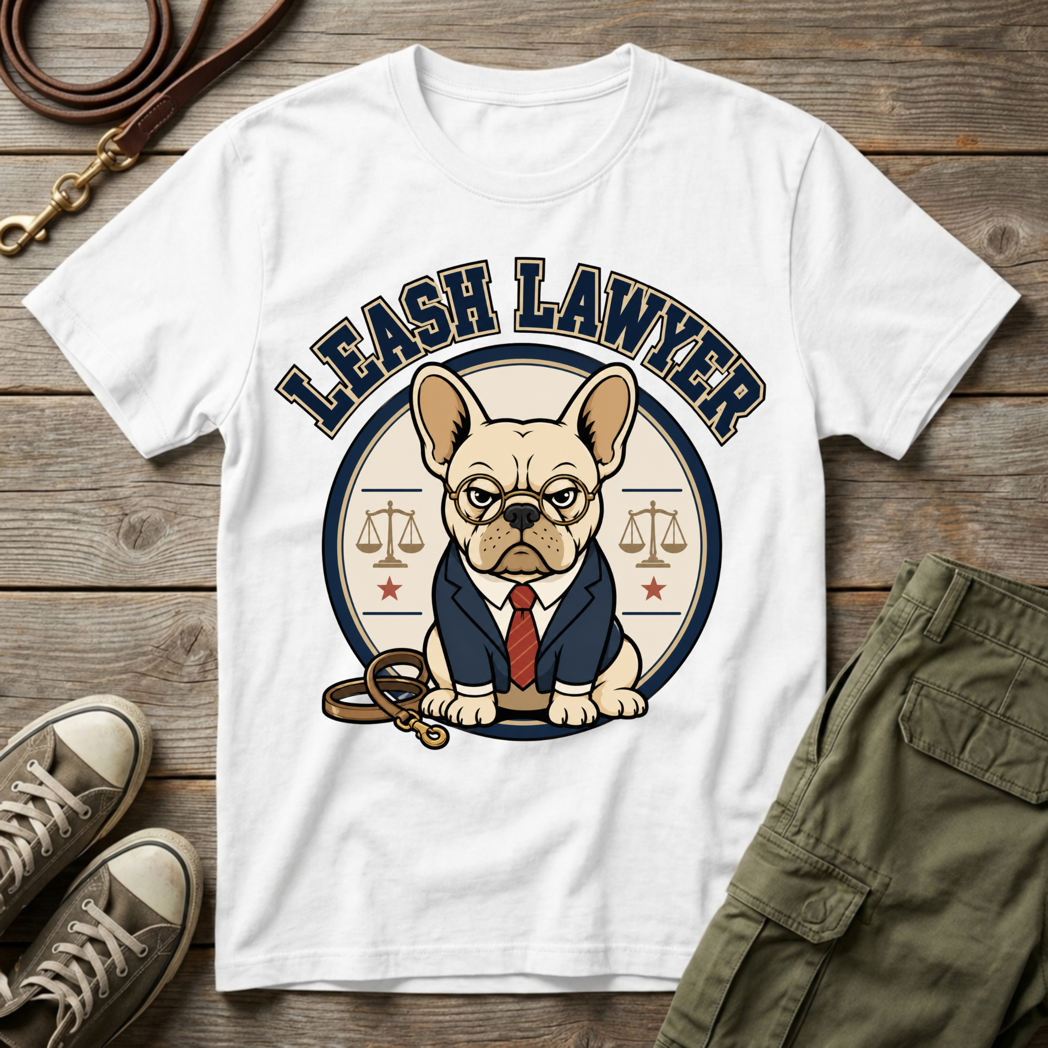 Frenchie Leash Lawyer T-Shirt
