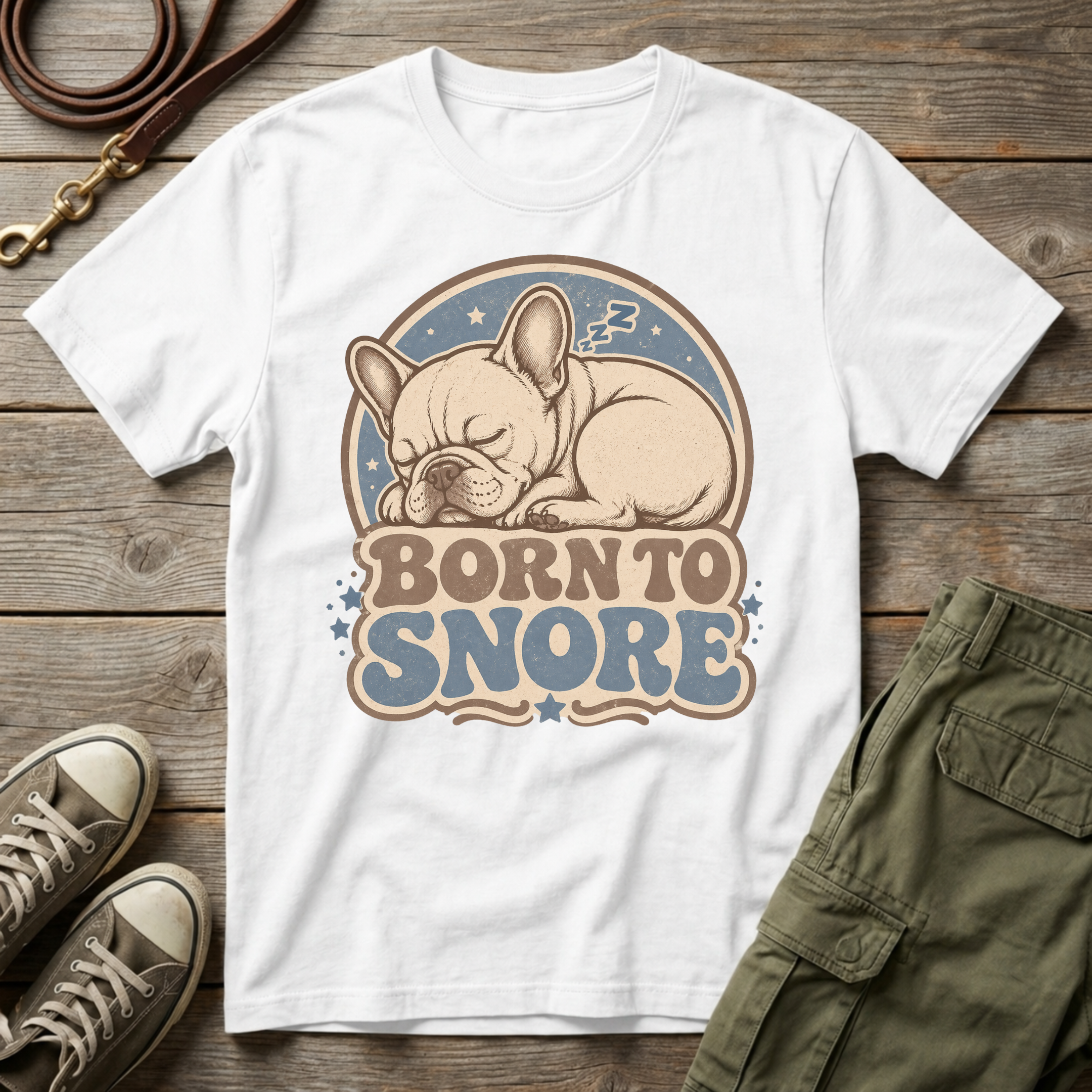 Frenchie Born To Snore T-Shirt