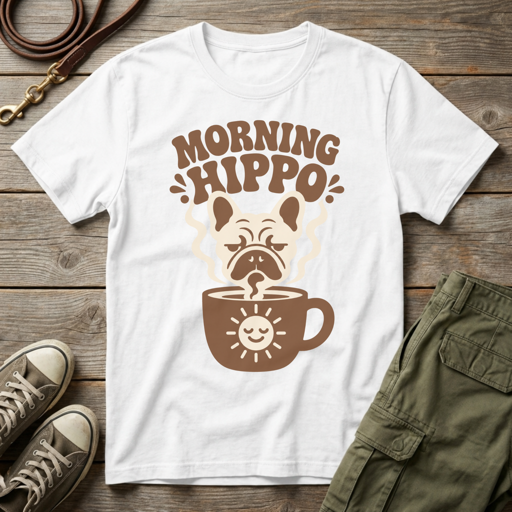 Frenchie Morning Hippo T-Shirt
