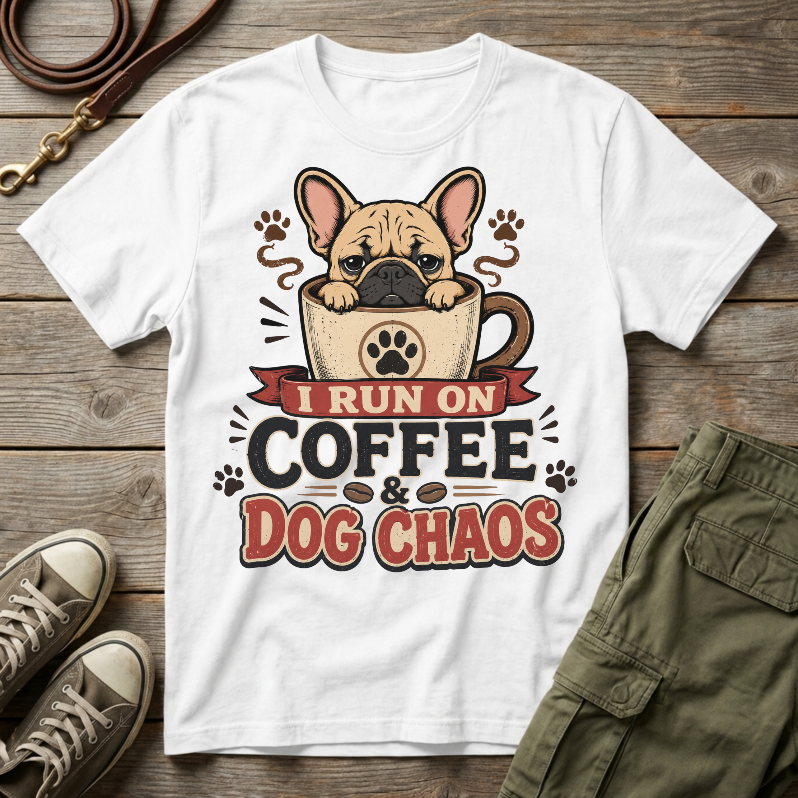 I Run on Coffee & Dog Chaos T-Shirt