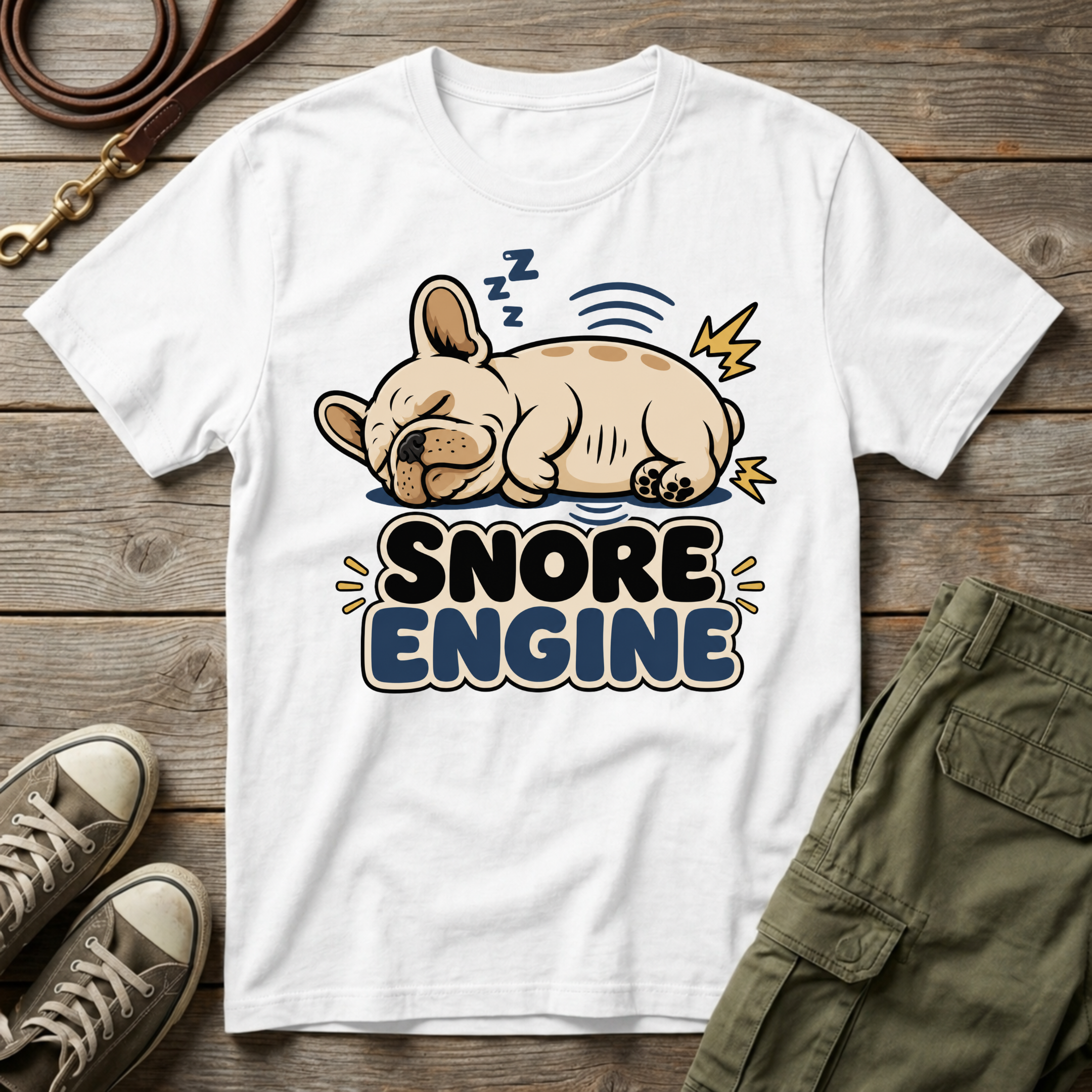 Frenchie Snore Engine T-Shirt